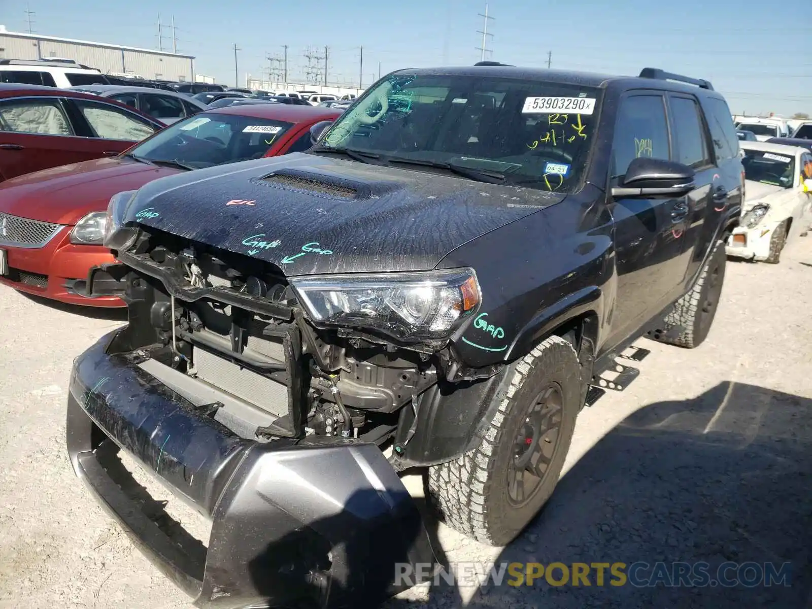 2 Photograph of a damaged car JTEBU5JR4K5681465 TOYOTA 4RUNNER 2019