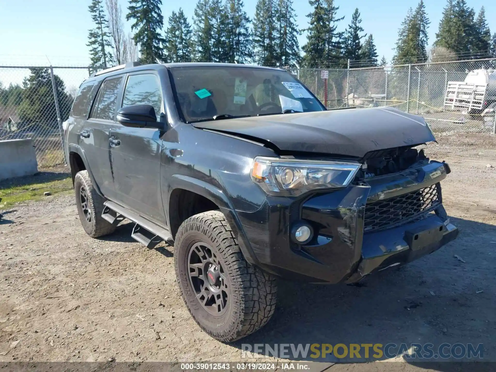 1 Photograph of a damaged car JTEBU5JR4K5721656 TOYOTA 4RUNNER 2019