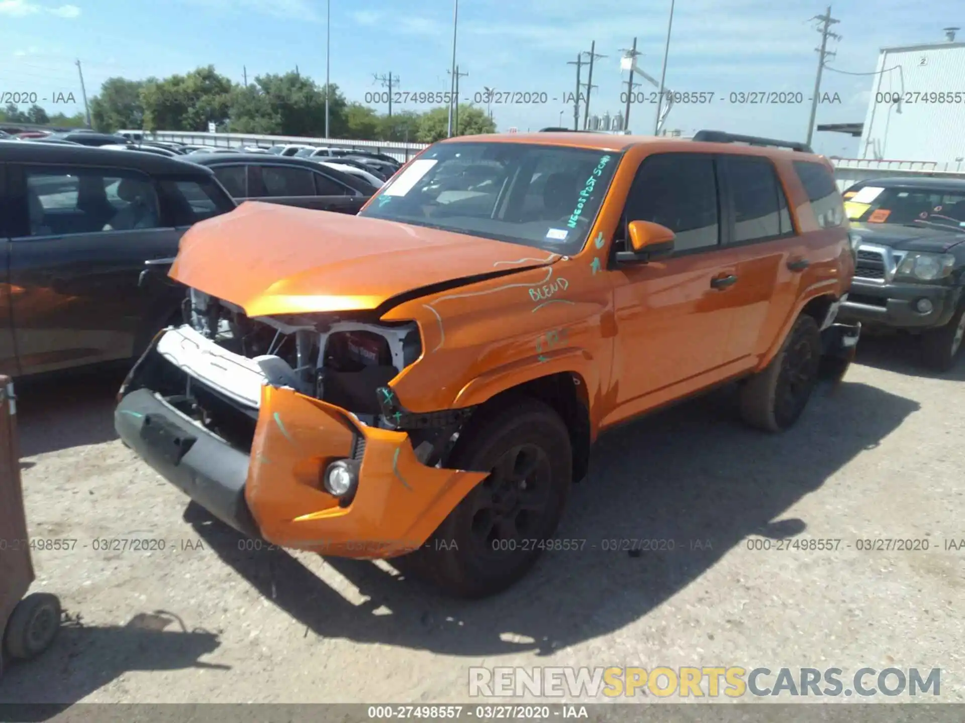 2 Photograph of a damaged car JTEBU5JR5K5652217 TOYOTA 4RUNNER 2019