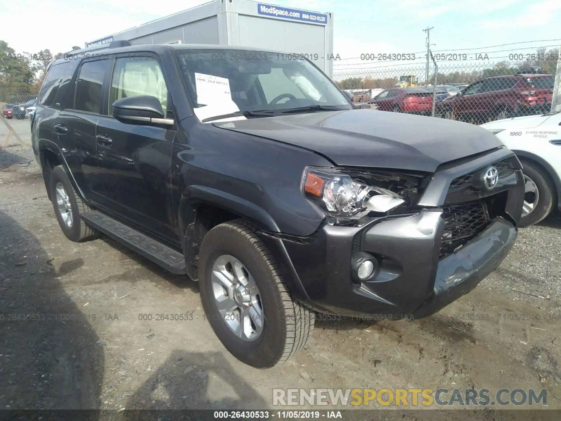 1 Photograph of a damaged car JTEBU5JR6K5623468 TOYOTA 4RUNNER 2019