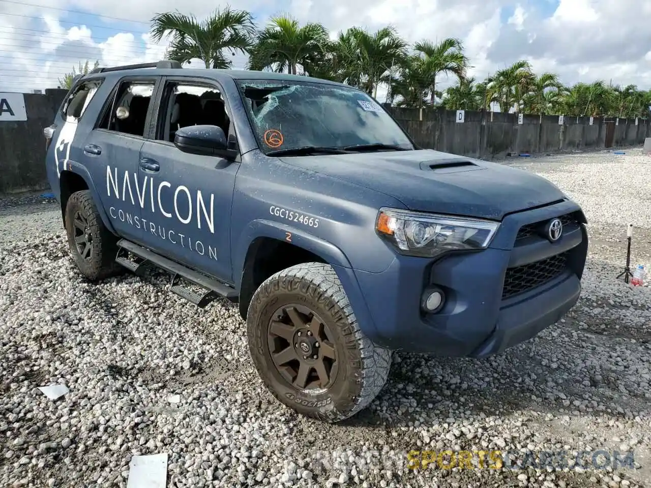 1 Photograph of a damaged car JTEBU5JR6K5625656 TOYOTA 4RUNNER 2019