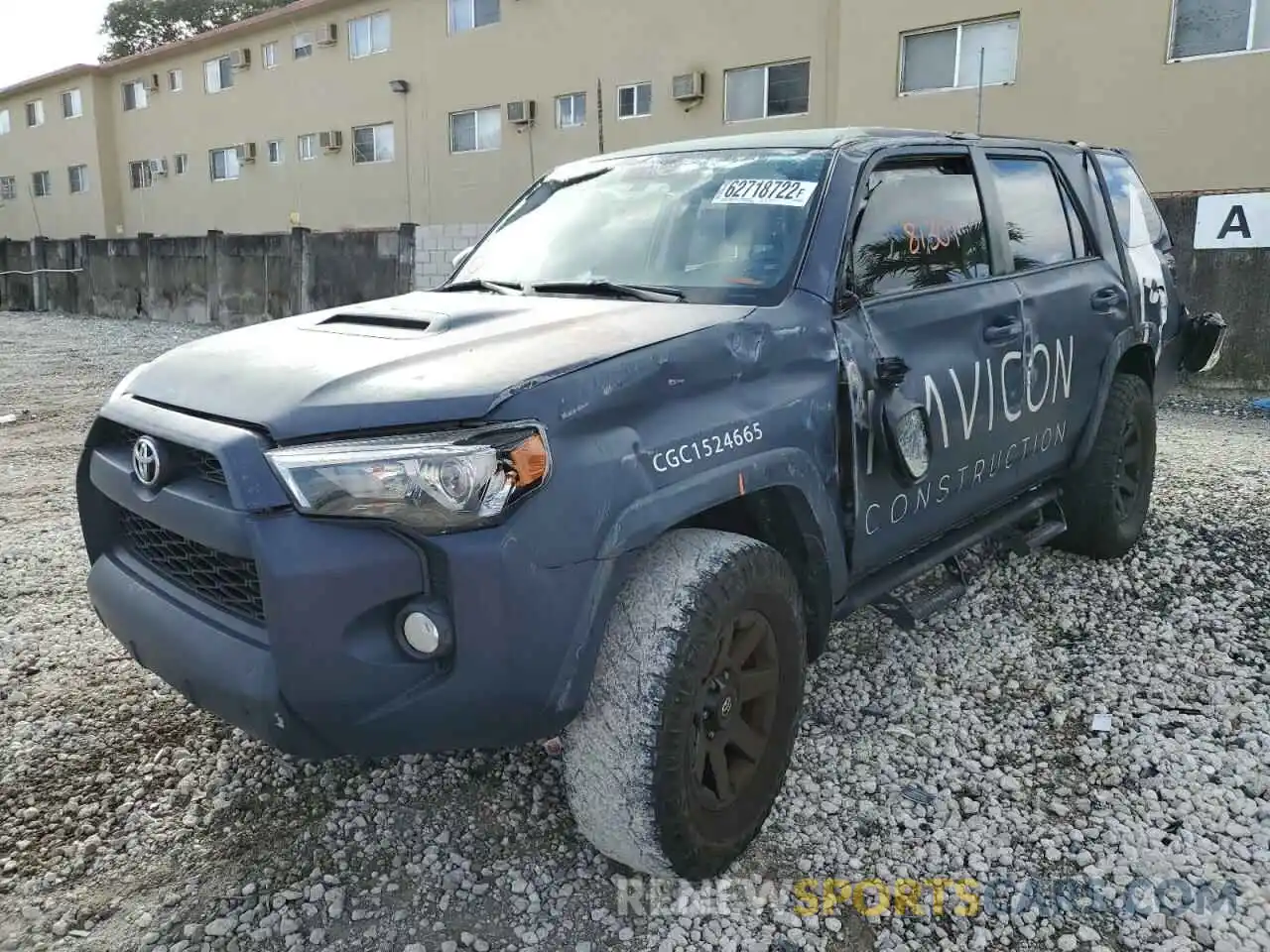 2 Photograph of a damaged car JTEBU5JR6K5625656 TOYOTA 4RUNNER 2019