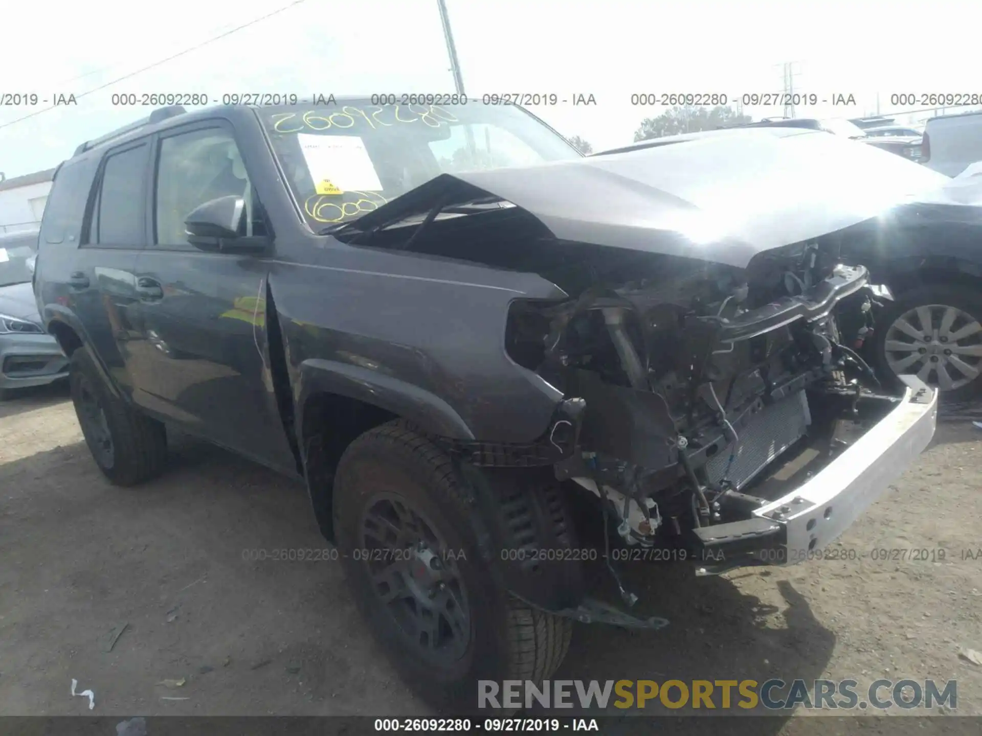 1 Photograph of a damaged car JTEBU5JR6K5654025 TOYOTA 4RUNNER 2019