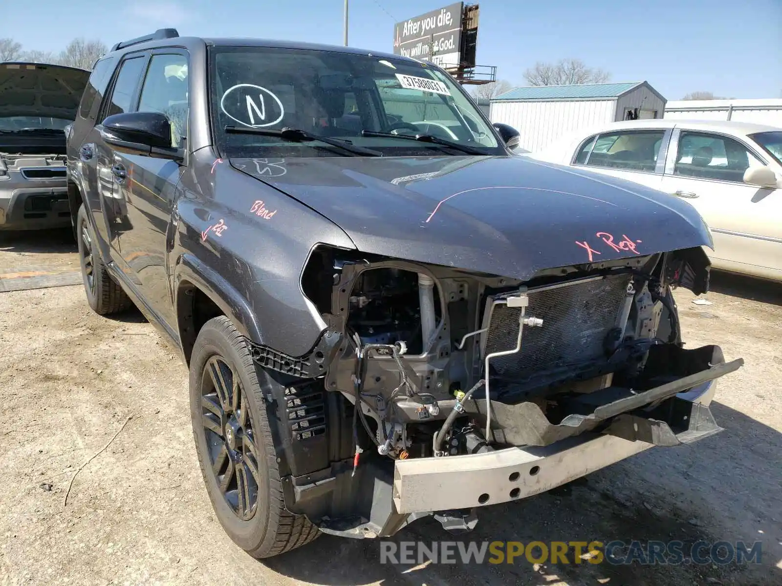 1 Photograph of a damaged car JTEBU5JR7K5638917 TOYOTA 4RUNNER 2019