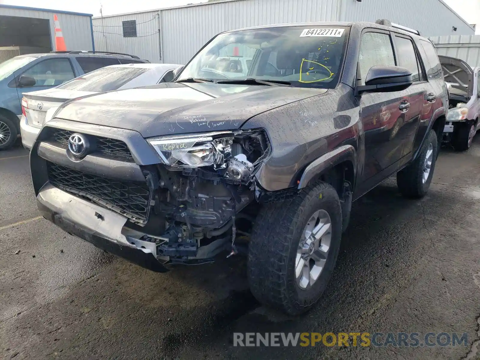 2 Photograph of a damaged car JTEBU5JR7K5662232 TOYOTA 4RUNNER 2019