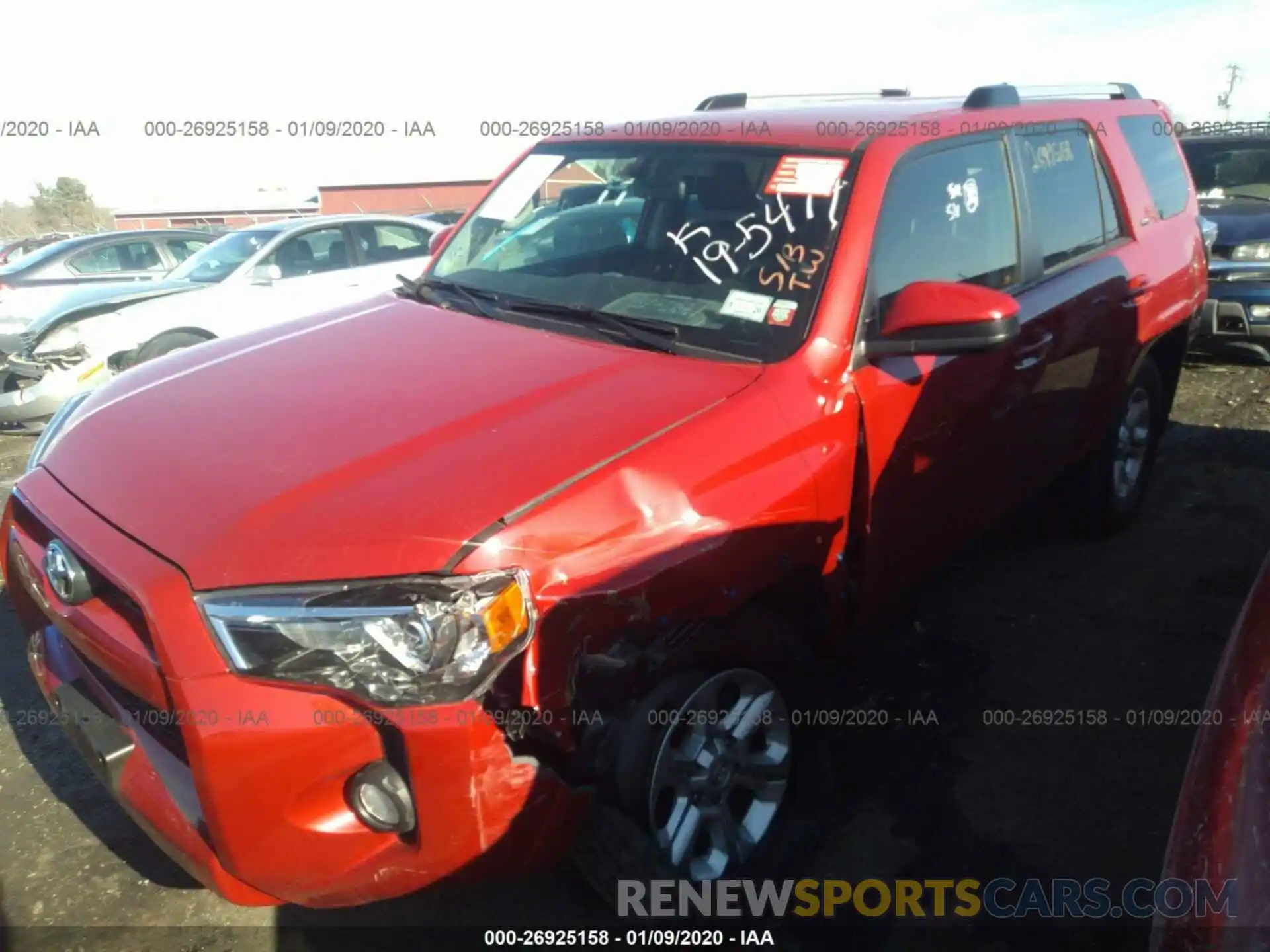 2 Photograph of a damaged car JTEBU5JR7K5671044 TOYOTA 4RUNNER 2019