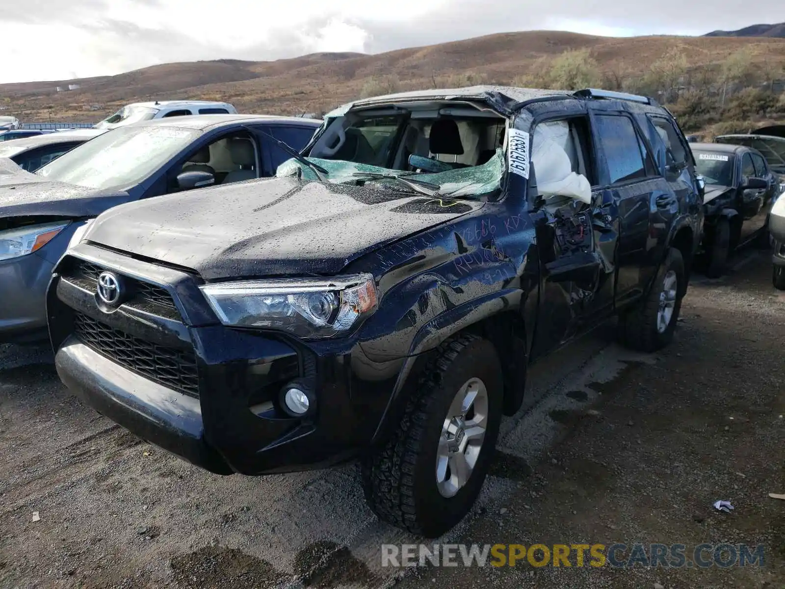 2 Photograph of a damaged car JTEBU5JR7K5671299 TOYOTA 4RUNNER 2019