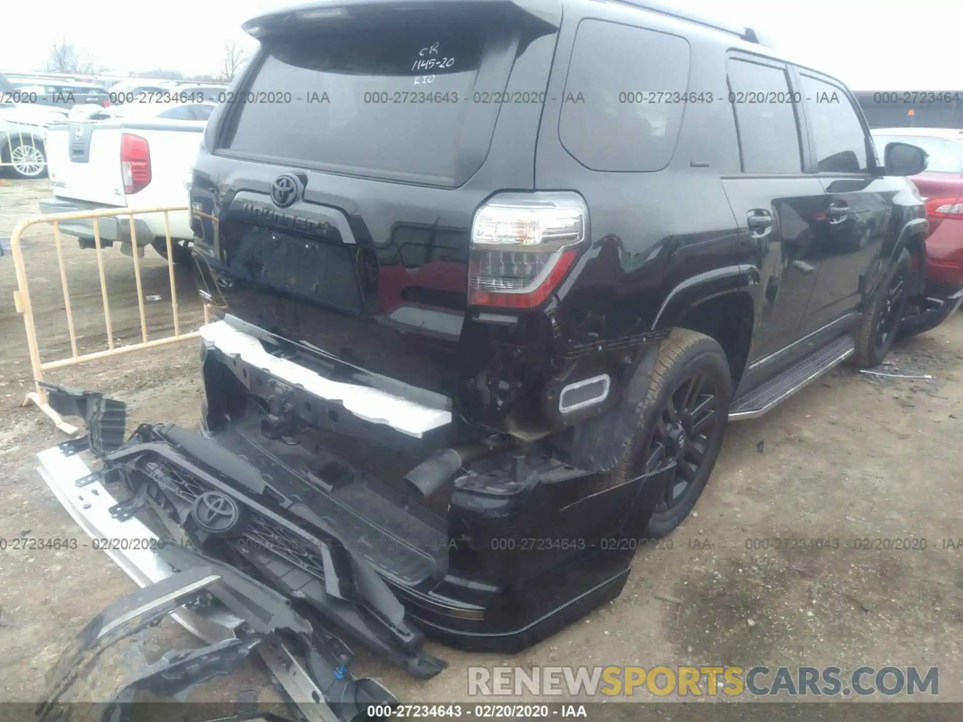 4 Фотография поврежденного автомобиля JTEBU5JR7K5707394 TOYOTA 4RUNNER 2019