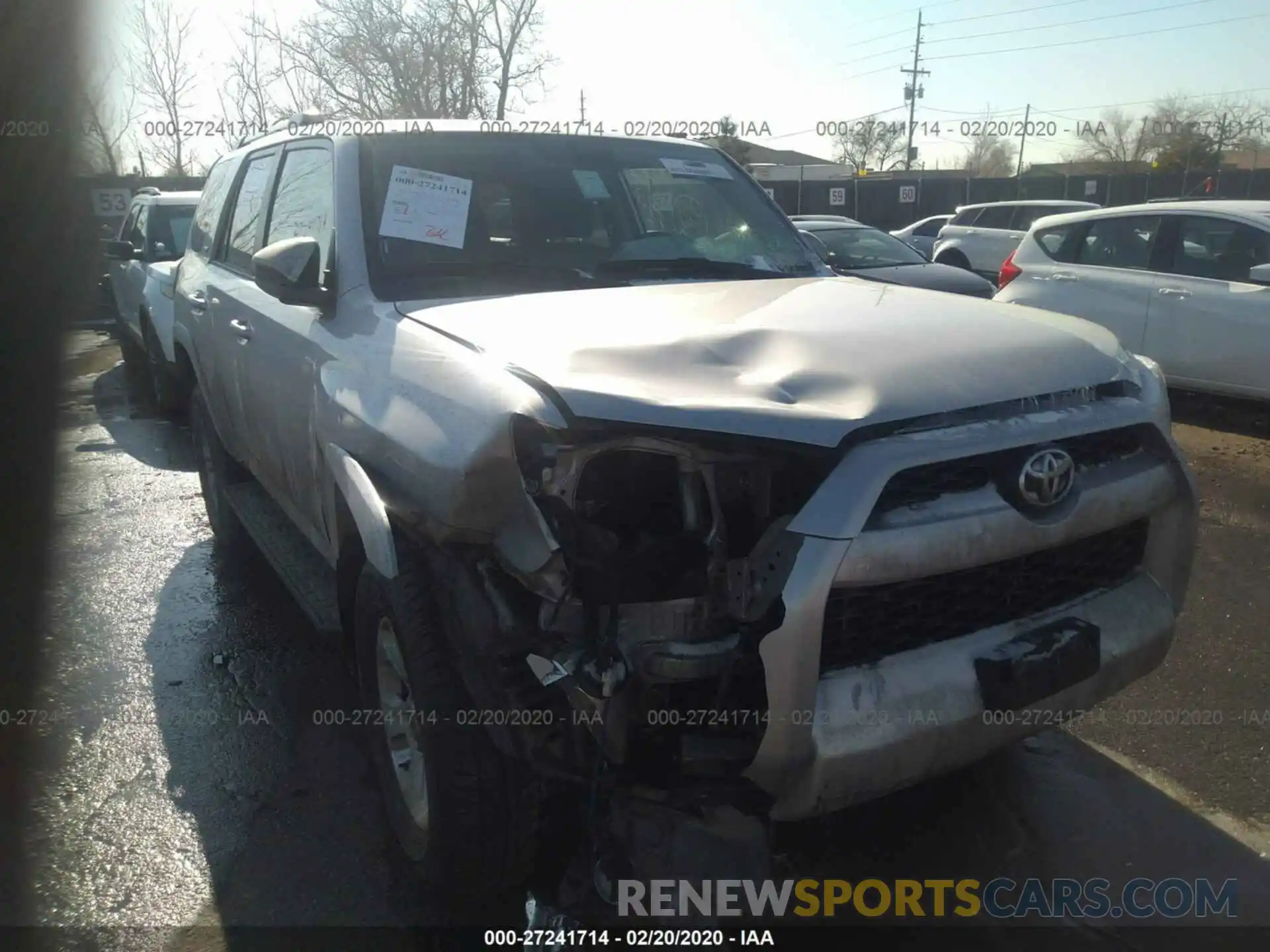 1 Photograph of a damaged car JTEBU5JR8K5662952 TOYOTA 4RUNNER 2019