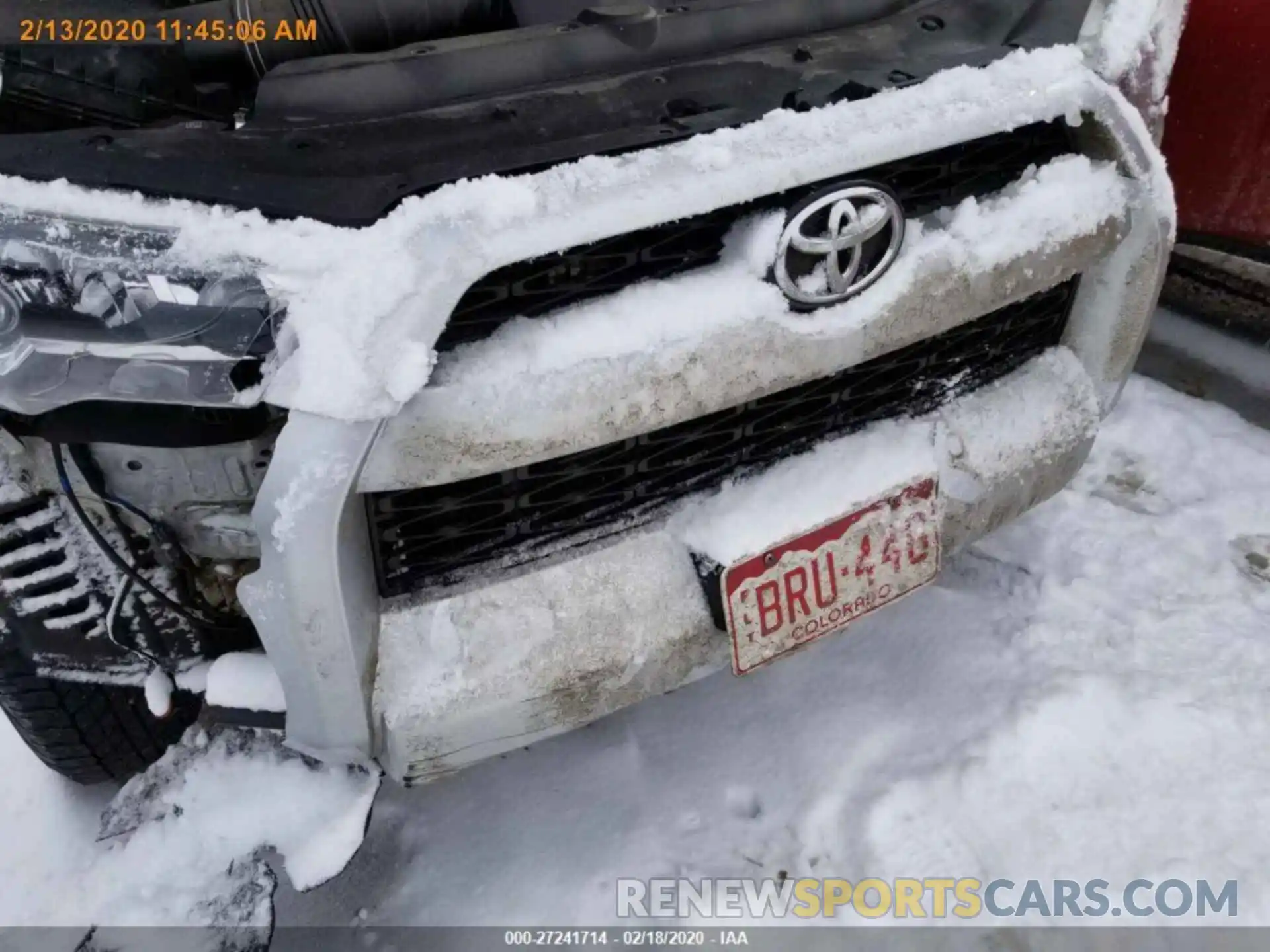 13 Photograph of a damaged car JTEBU5JR8K5662952 TOYOTA 4RUNNER 2019