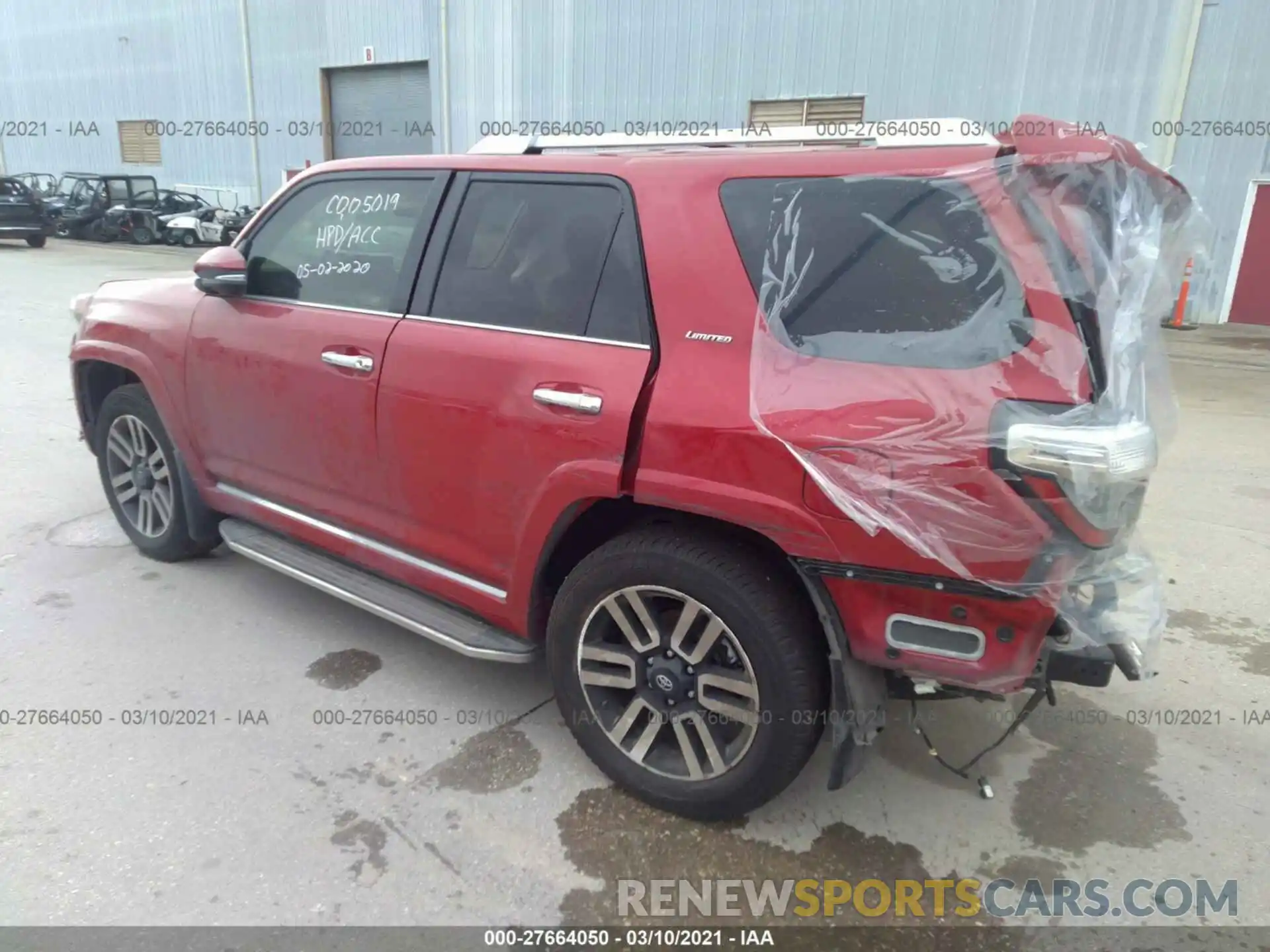 3 Photograph of a damaged car JTEBU5JR8K5722440 TOYOTA 4RUNNER 2019