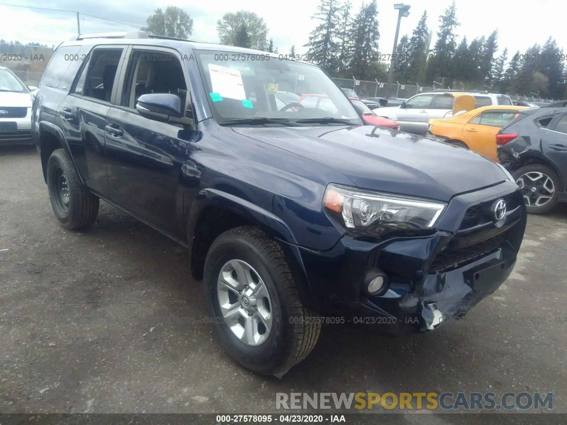 1 Photograph of a damaged car JTEBU5JR8K5725404 TOYOTA 4RUNNER 2019