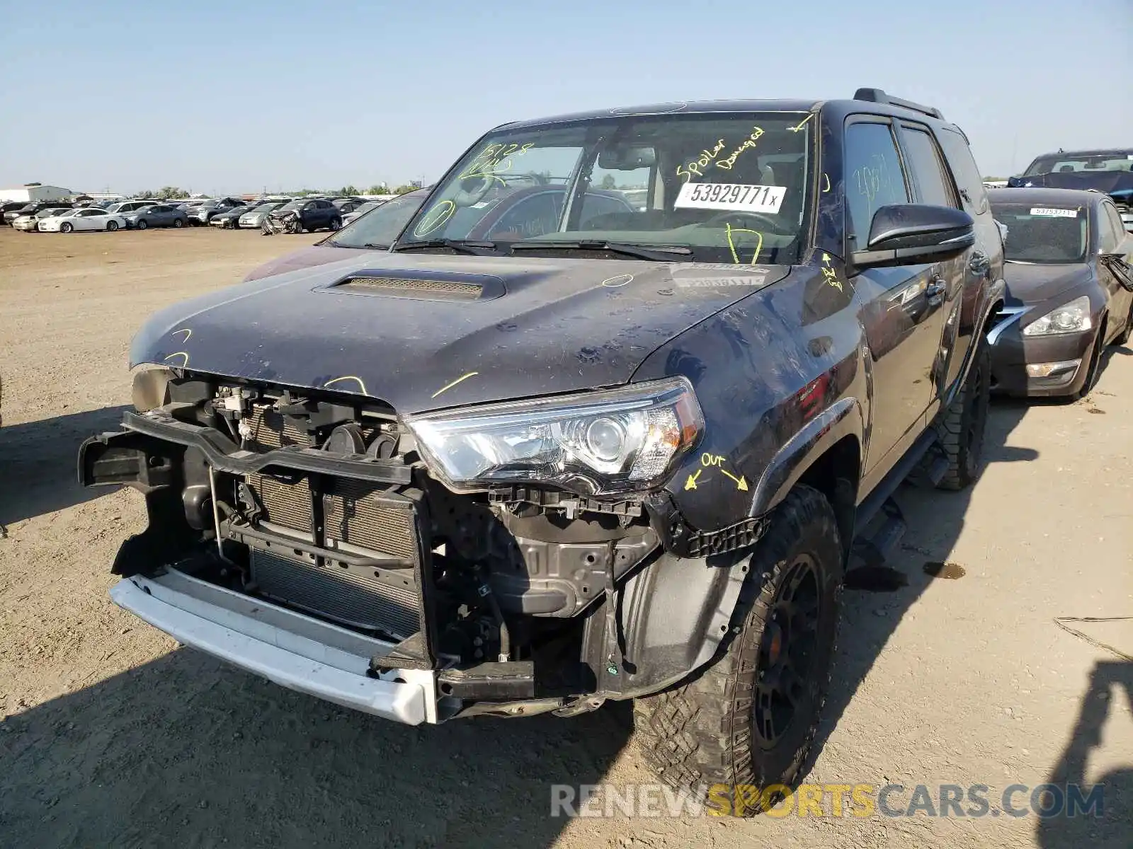 2 Photograph of a damaged car JTEBU5JR9K5646355 TOYOTA 4RUNNER 2019