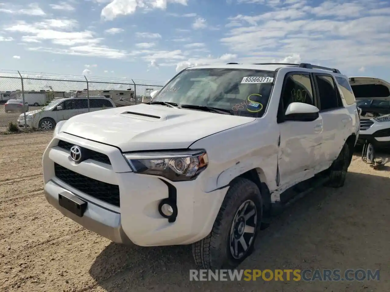 2 Photograph of a damaged car JTEBU5JRXK5730846 TOYOTA 4RUNNER 2019