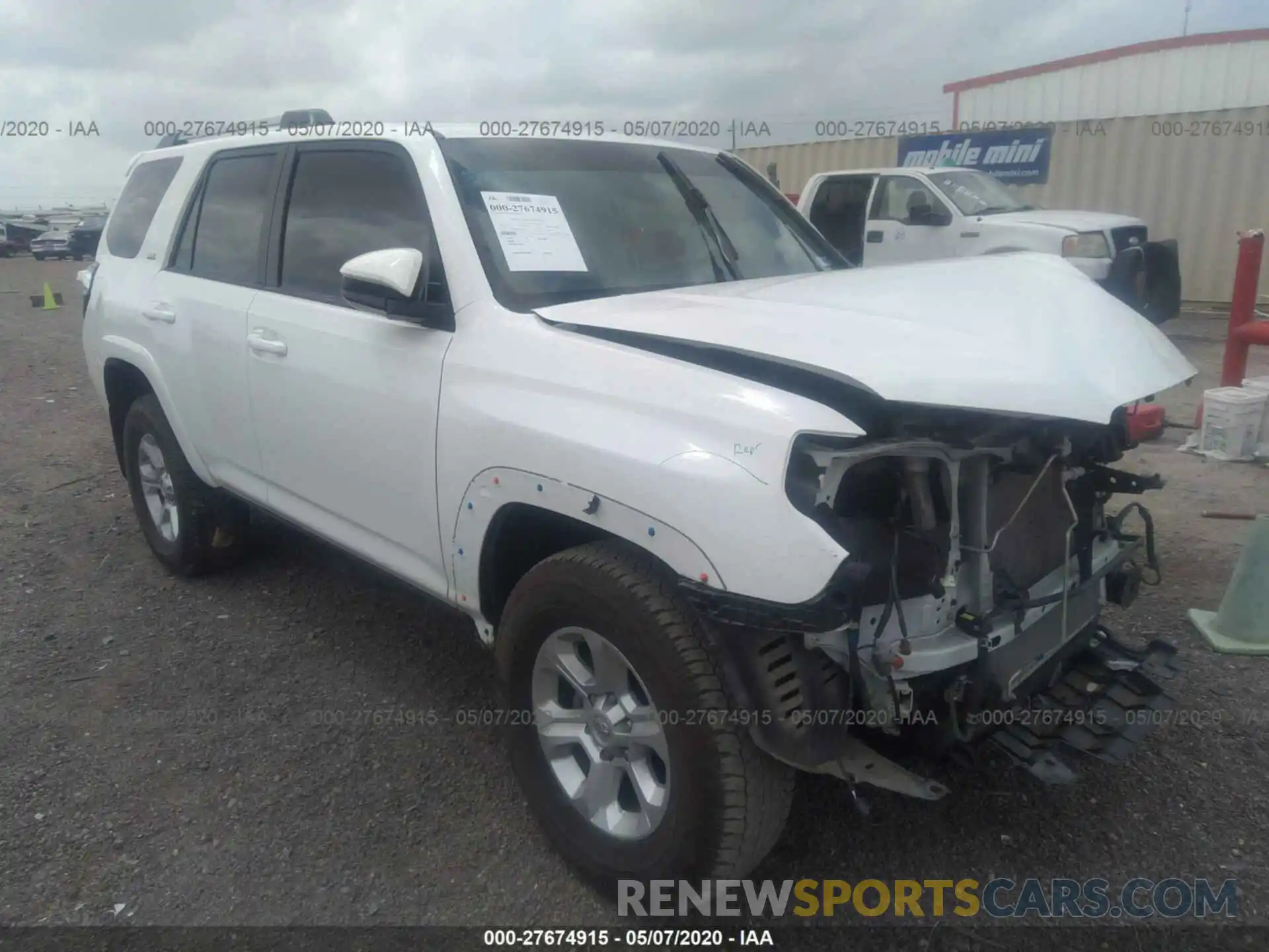 1 Photograph of a damaged car JTEZU5JR2K5199463 TOYOTA 4RUNNER 2019