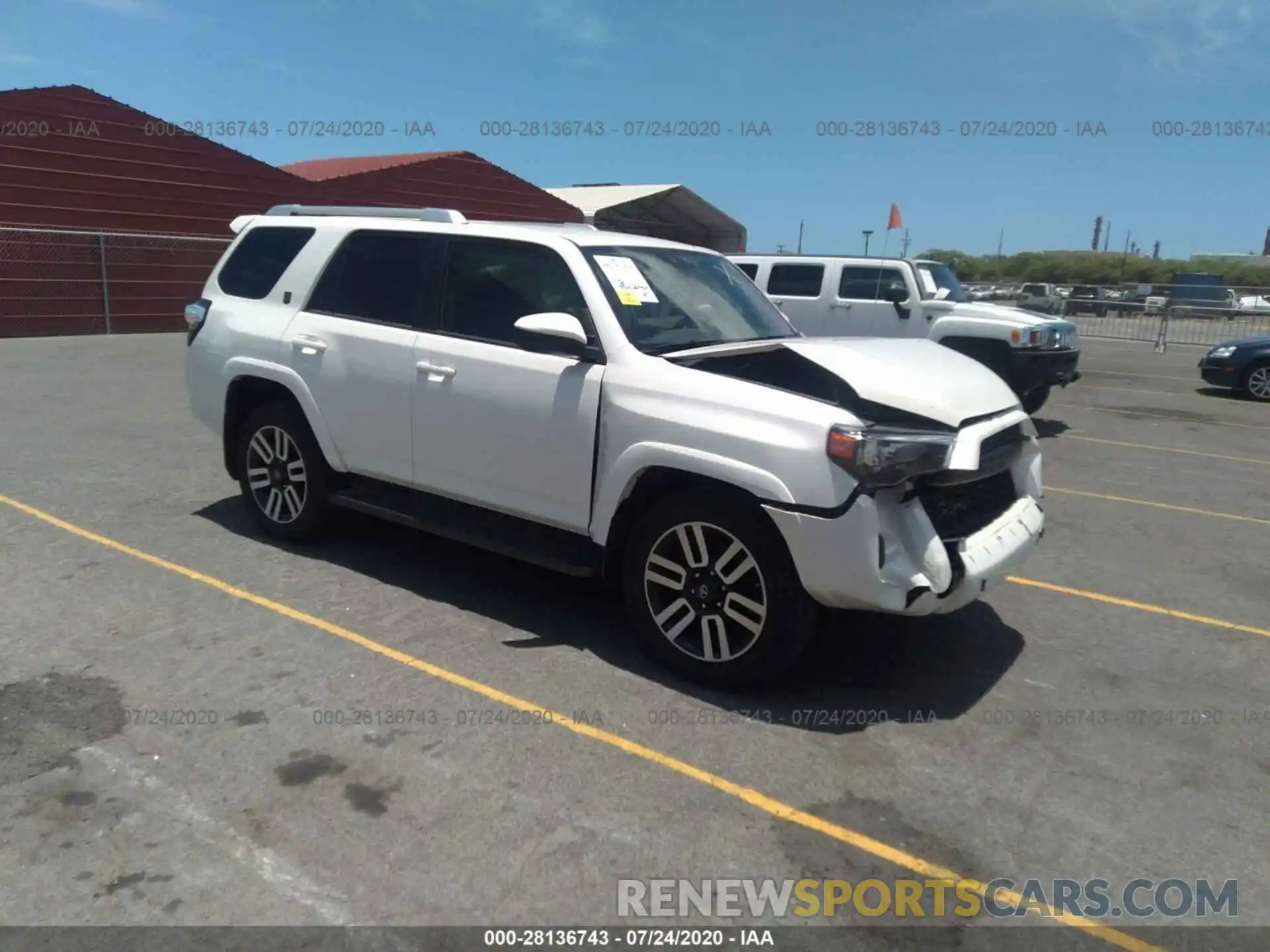 1 Photograph of a damaged car JTEZU5JR2K5205049 TOYOTA 4RUNNER 2019