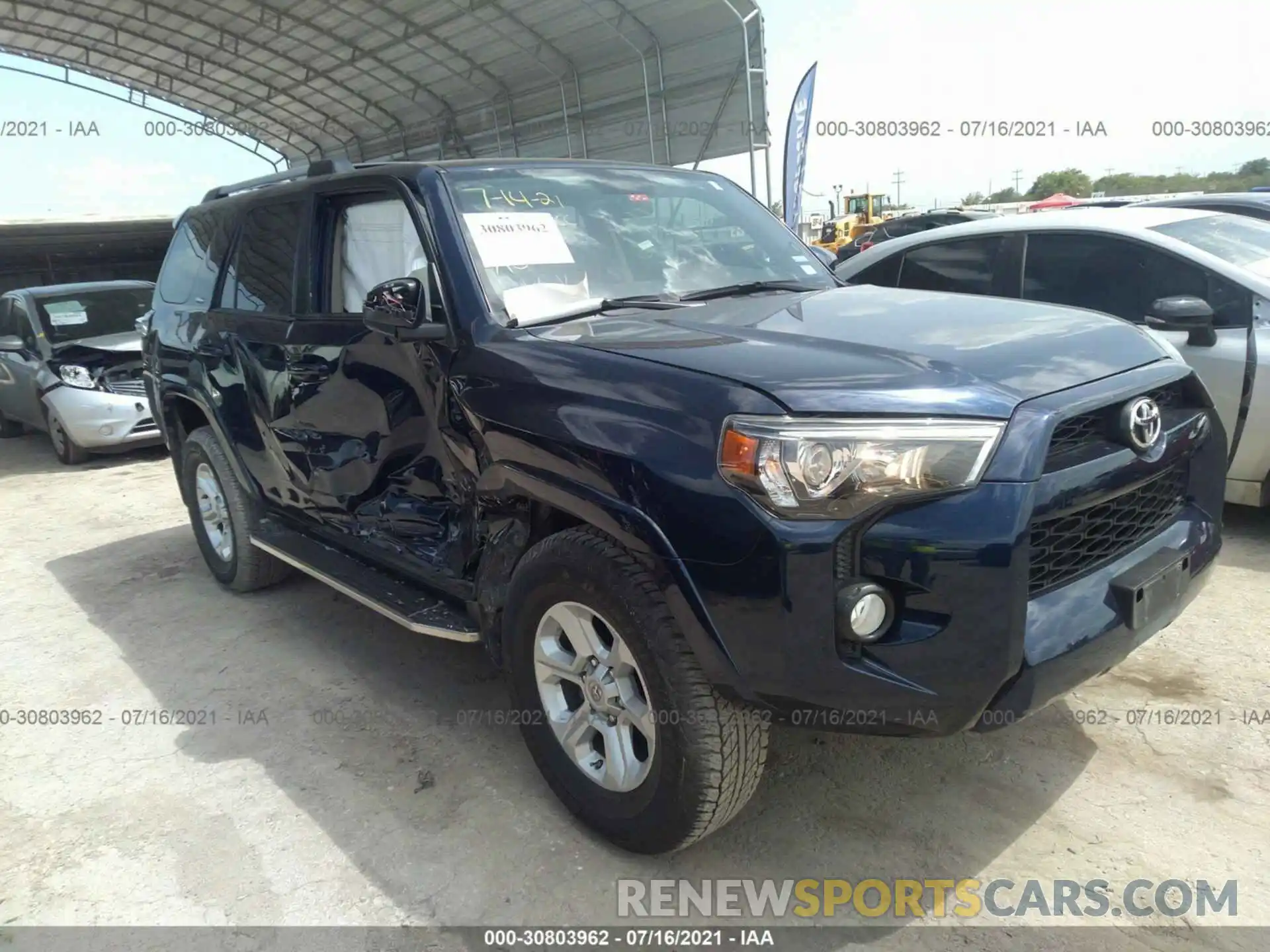 1 Photograph of a damaged car JTEZU5JR7K5206469 TOYOTA 4RUNNER 2019