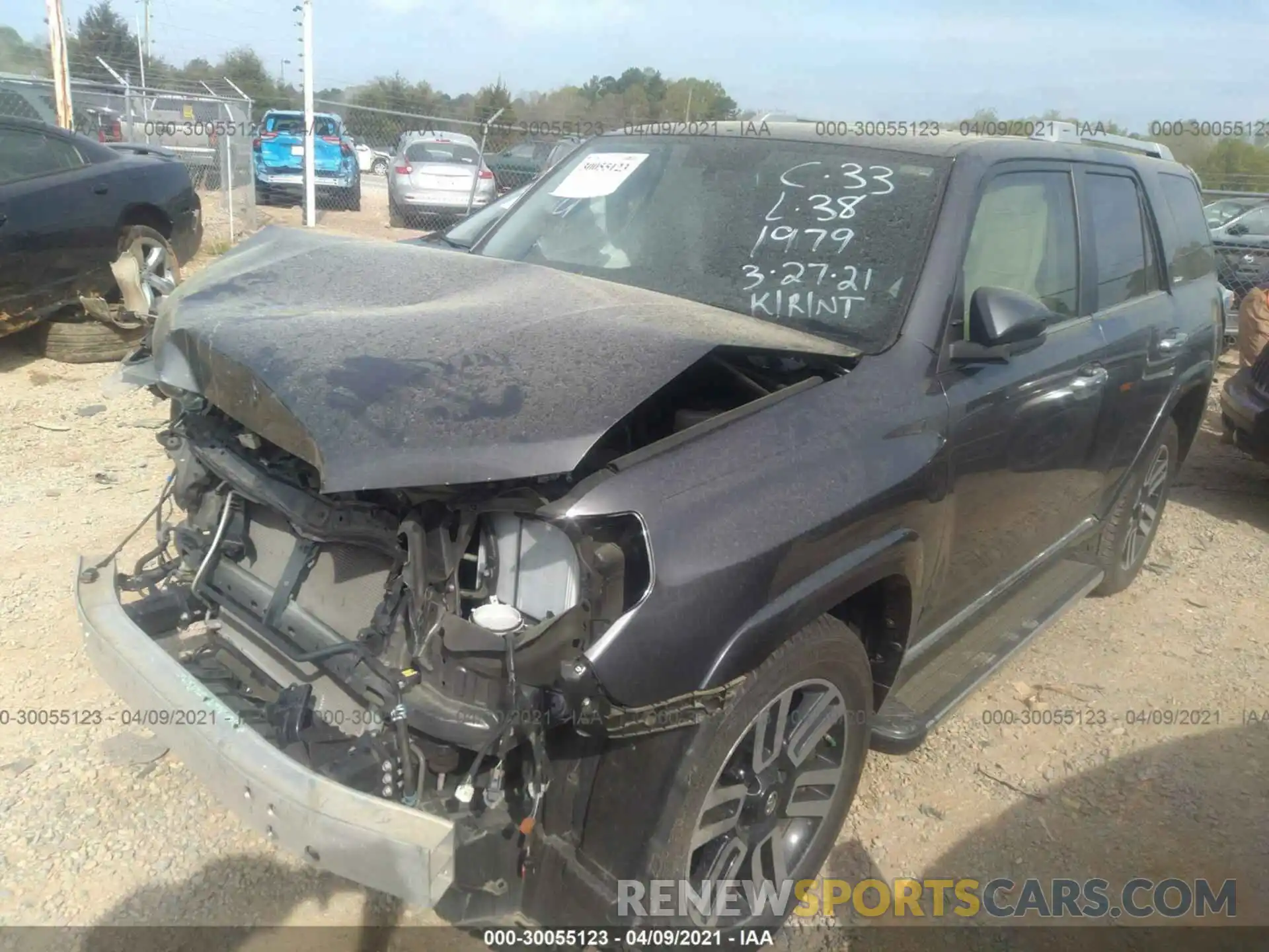 2 Photograph of a damaged car JTEZU5JR8K5191979 TOYOTA 4RUNNER 2019