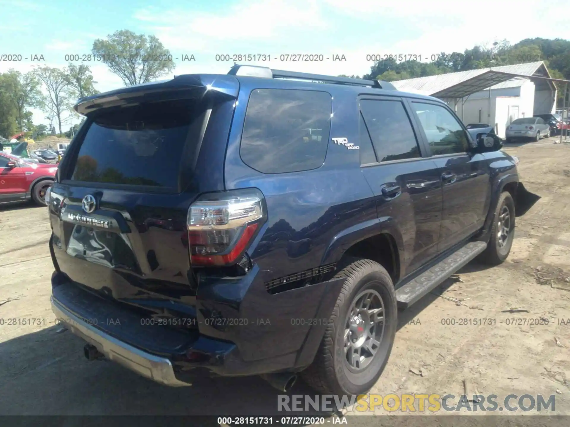 4 Фотография поврежденного автомобиля JTEBU5JR7L5762705 TOYOTA 4RUNNER 2020