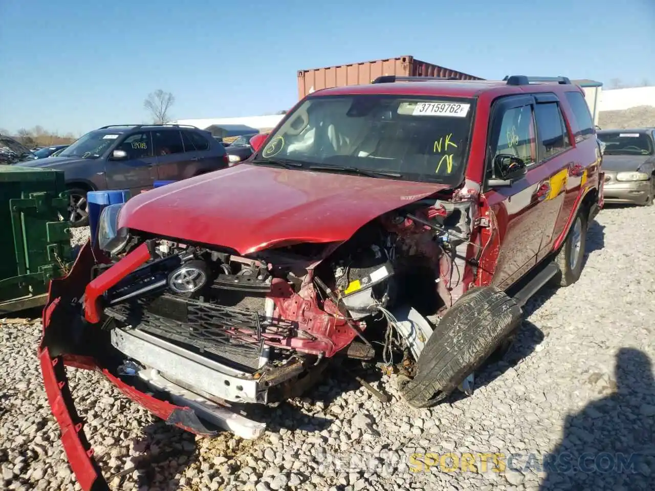 2 Photograph of a damaged car JTEBU5JRXL5796993 TOYOTA 4RUNNER 2020