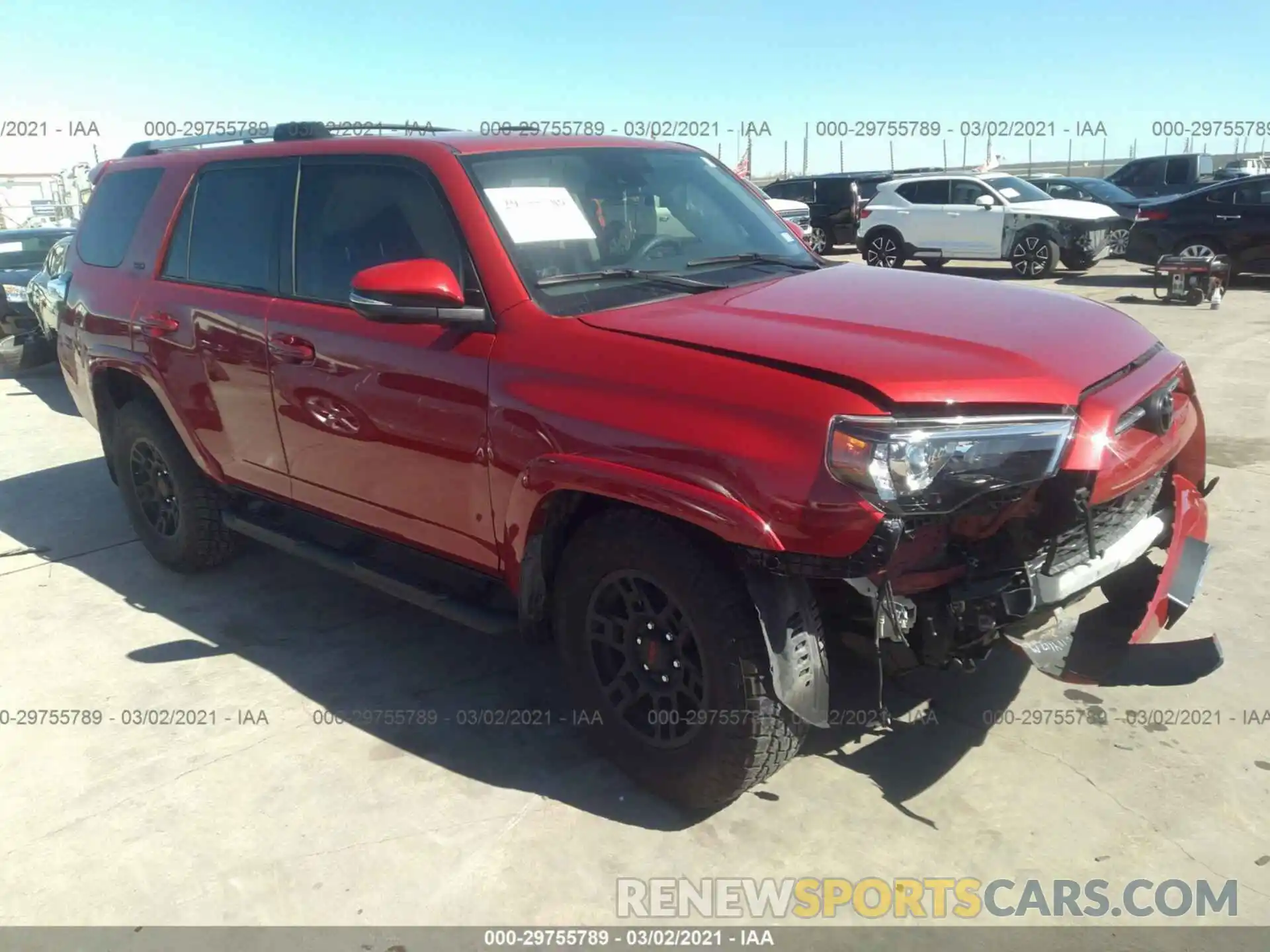 1 Photograph of a damaged car JTEZU5JR4L5225143 TOYOTA 4RUNNER 2020