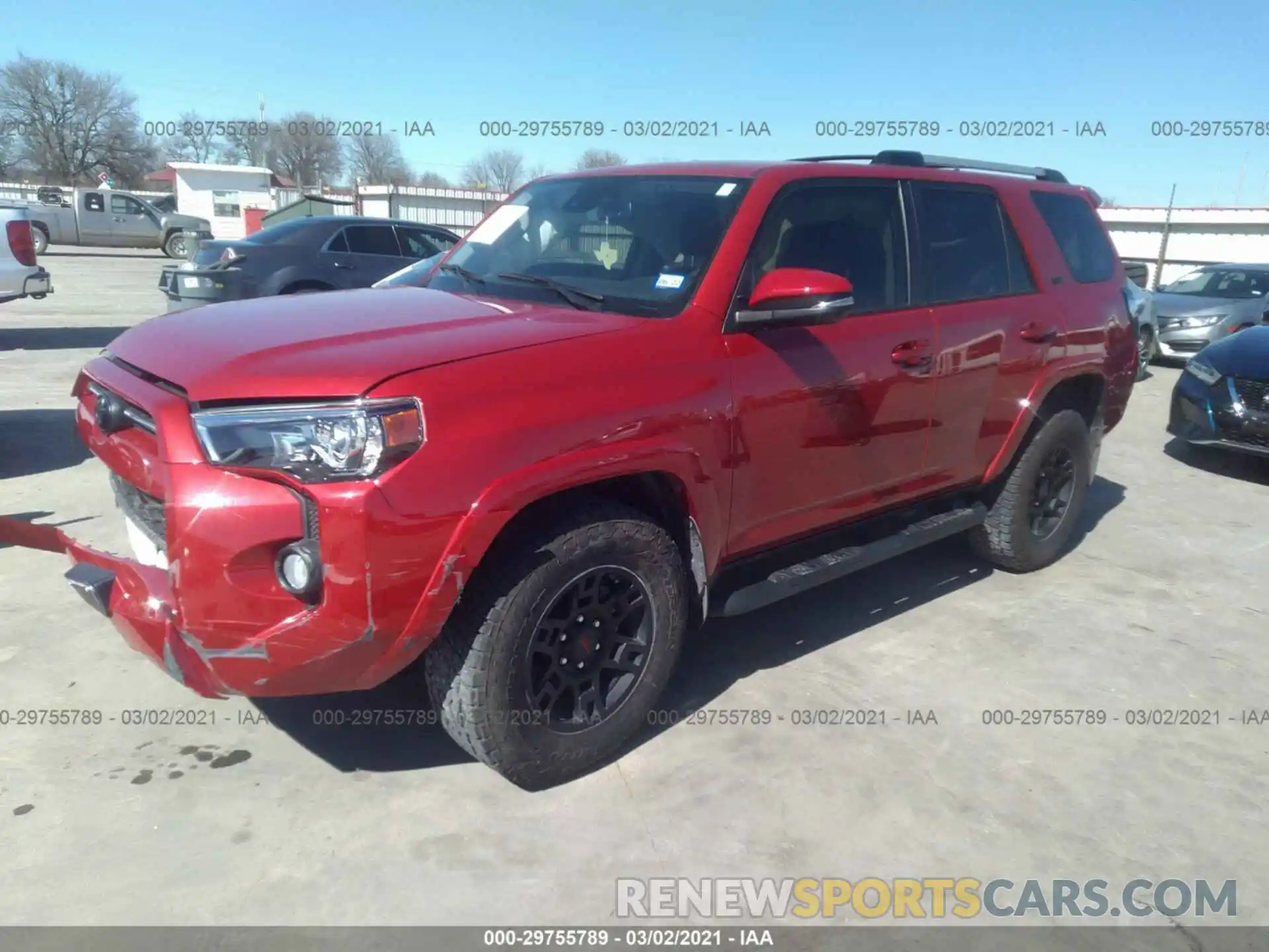 2 Photograph of a damaged car JTEZU5JR4L5225143 TOYOTA 4RUNNER 2020