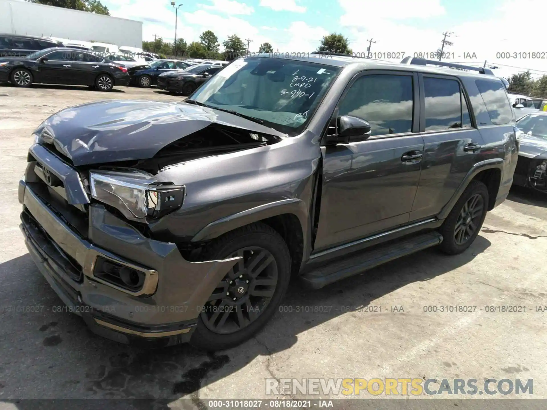 2 Photograph of a damaged car JTECU5JR9M5239823 TOYOTA 4RUNNER 2021