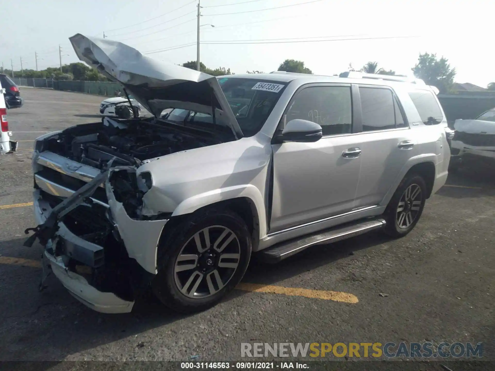 2 Photograph of a damaged car JTEDU5JRXM5244758 TOYOTA 4RUNNER 2021