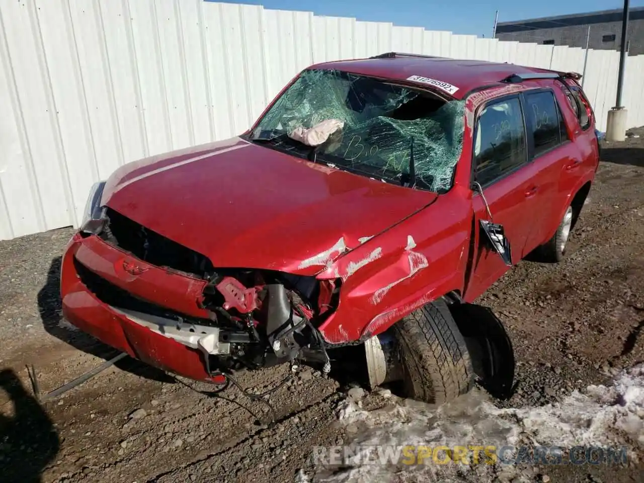 2 Photograph of a damaged car JTEEU5JR2M5238635 TOYOTA 4RUNNER 2021