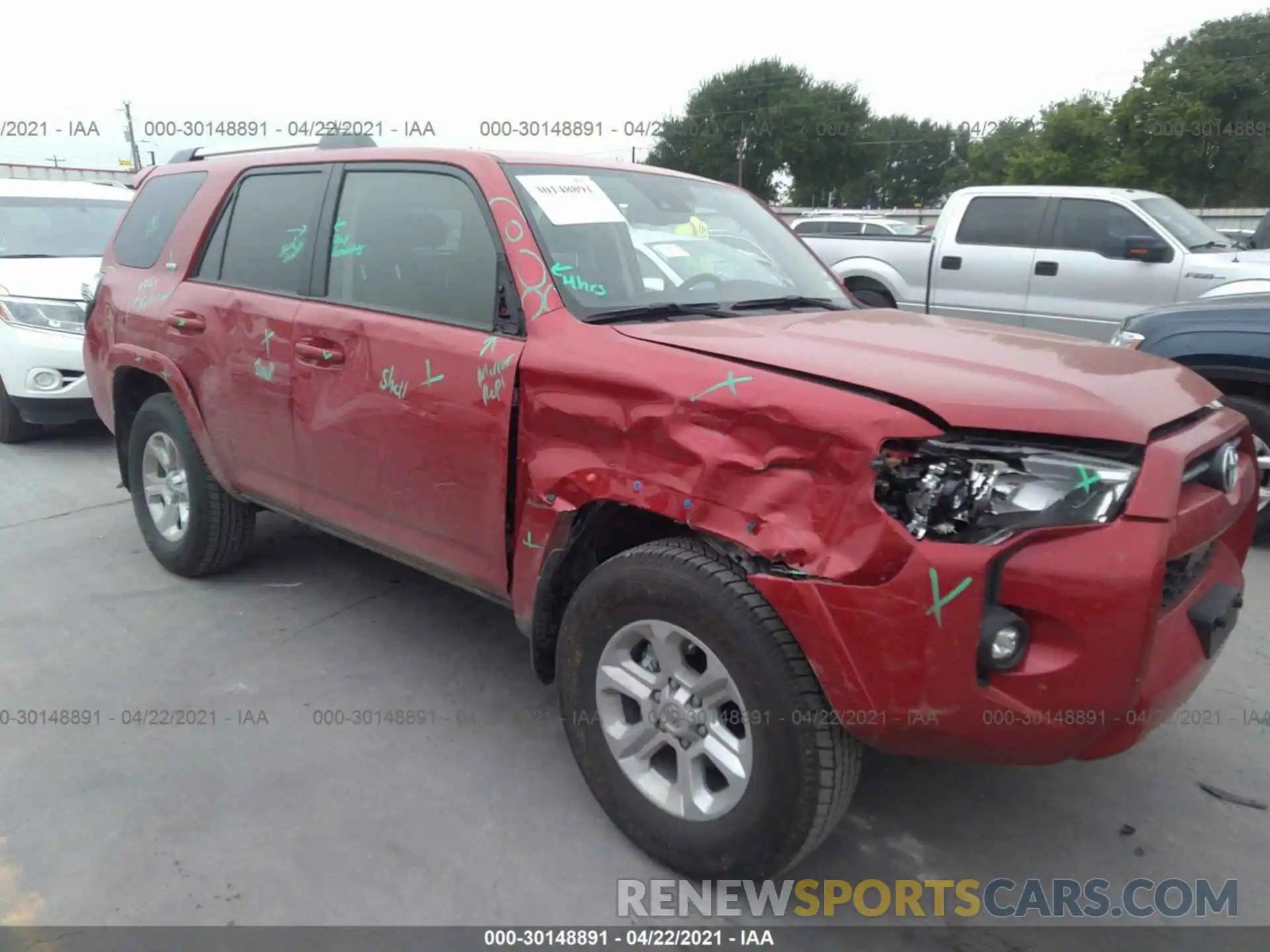 1 Photograph of a damaged car JTEEU5JR6M5236340 TOYOTA 4RUNNER 2021