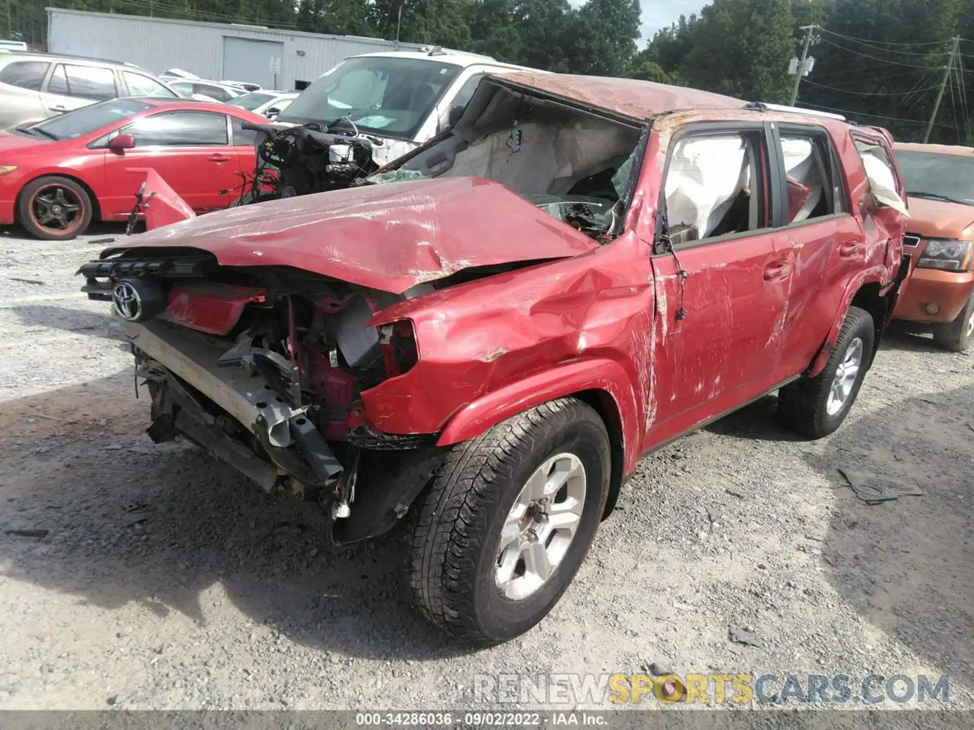 2 Photograph of a damaged car JTEEU5JRXM5236356 TOYOTA 4RUNNER 2021