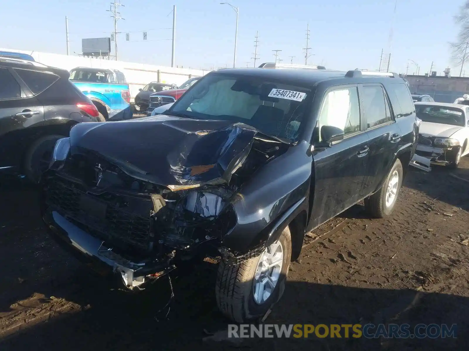 2 Photograph of a damaged car JTEMU5JR7M5874317 TOYOTA 4RUNNER 2021