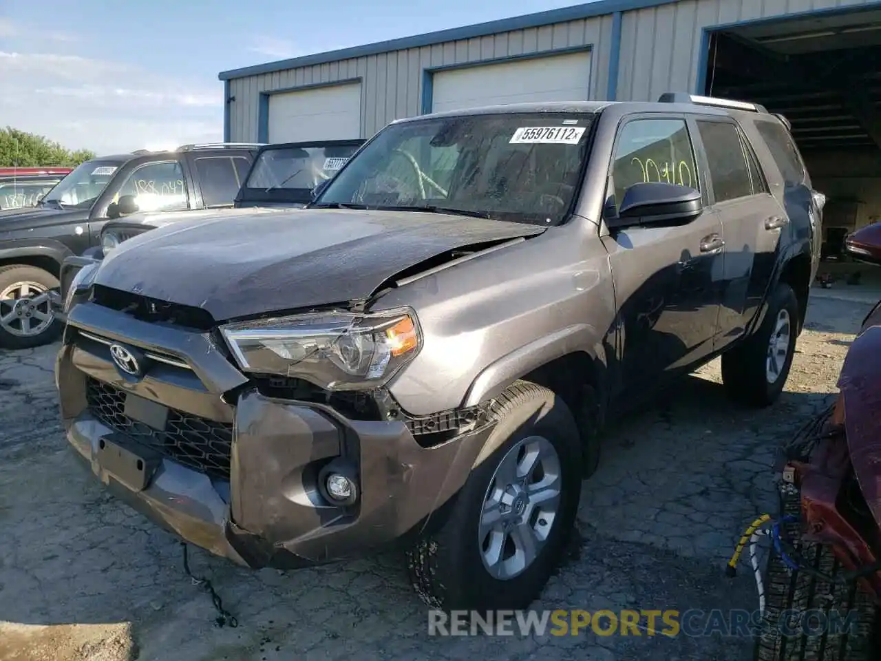 2 Photograph of a damaged car JTEMU5JR7M5955642 TOYOTA 4RUNNER 2021