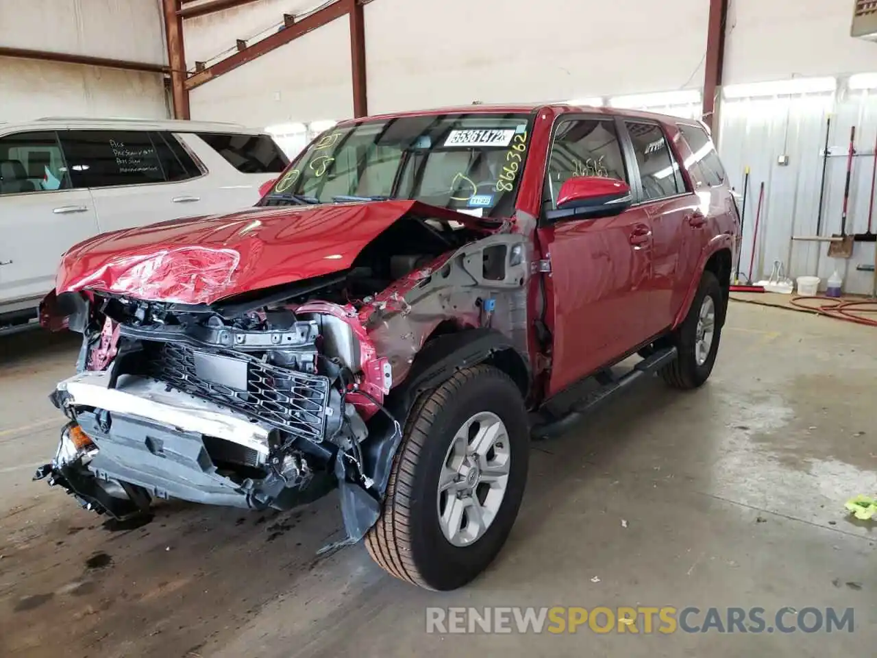 2 Photograph of a damaged car JTENU5JRXM5866362 TOYOTA 4RUNNER 2021