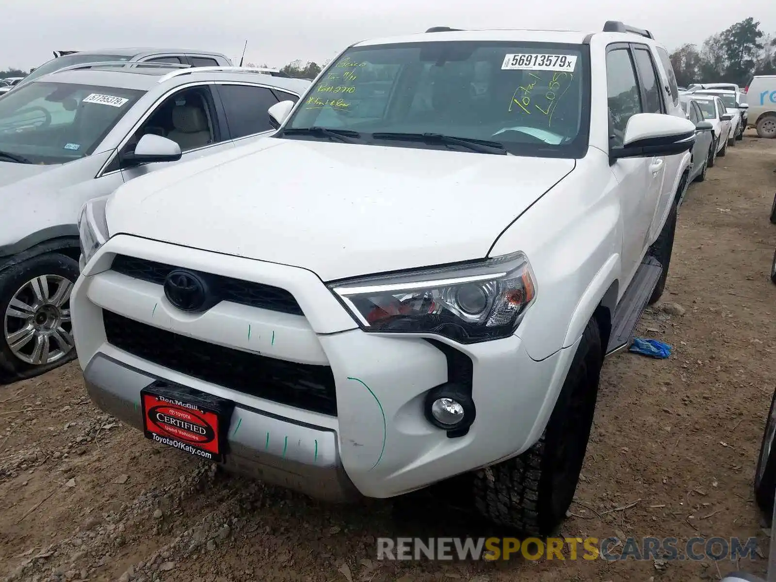 2 Photograph of a damaged car JTEBU5JR0K5619206 TOYOTA 4RUNNER SR 2019