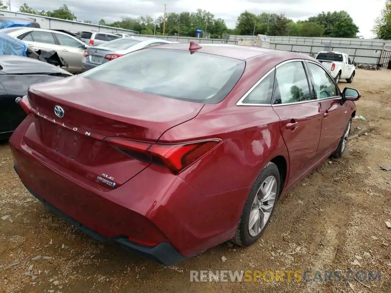 4 Photograph of a damaged car 4T1B21FB2KU003846 TOYOTA AVALON 2019