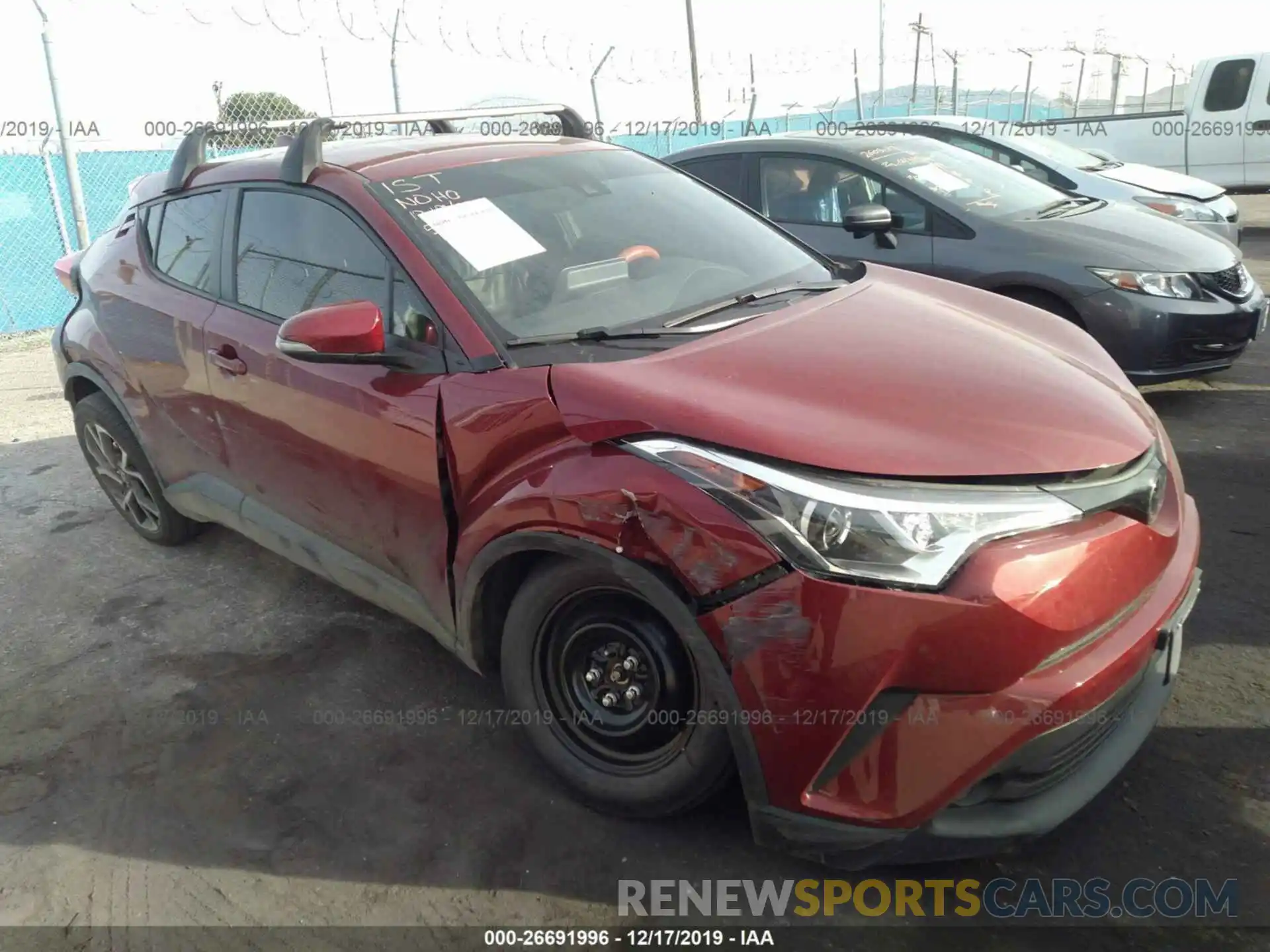 1 Photograph of a damaged car JTNKHMBX4K1029948 TOYOTA C-HR 2019