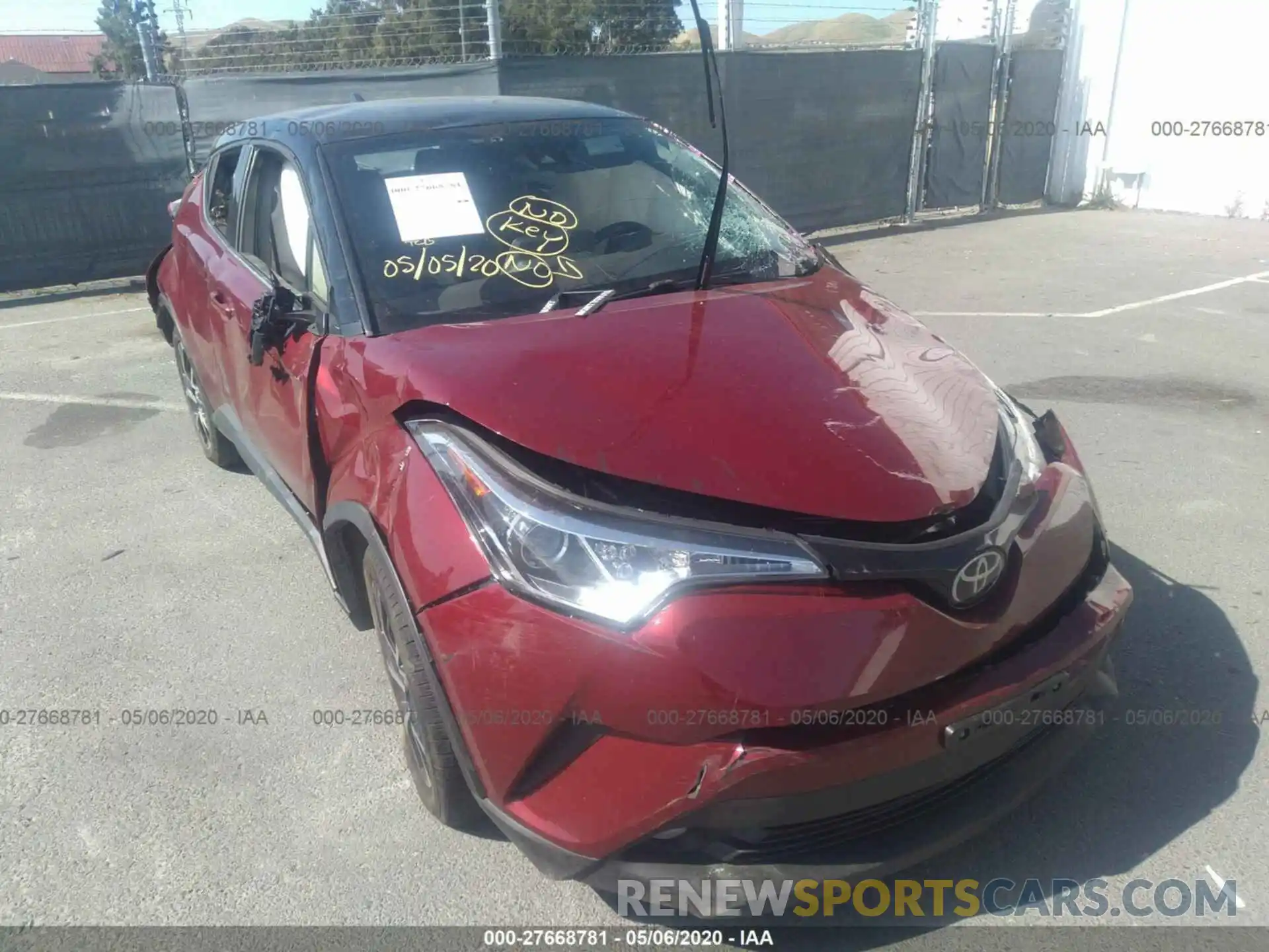 1 Photograph of a damaged car JTNKHMBX4K1041856 TOYOTA C-HR 2019