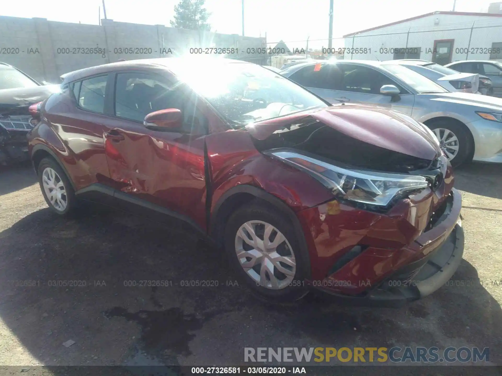 1 Photograph of a damaged car JTNKHMBX6K1021642 TOYOTA C-HR 2019