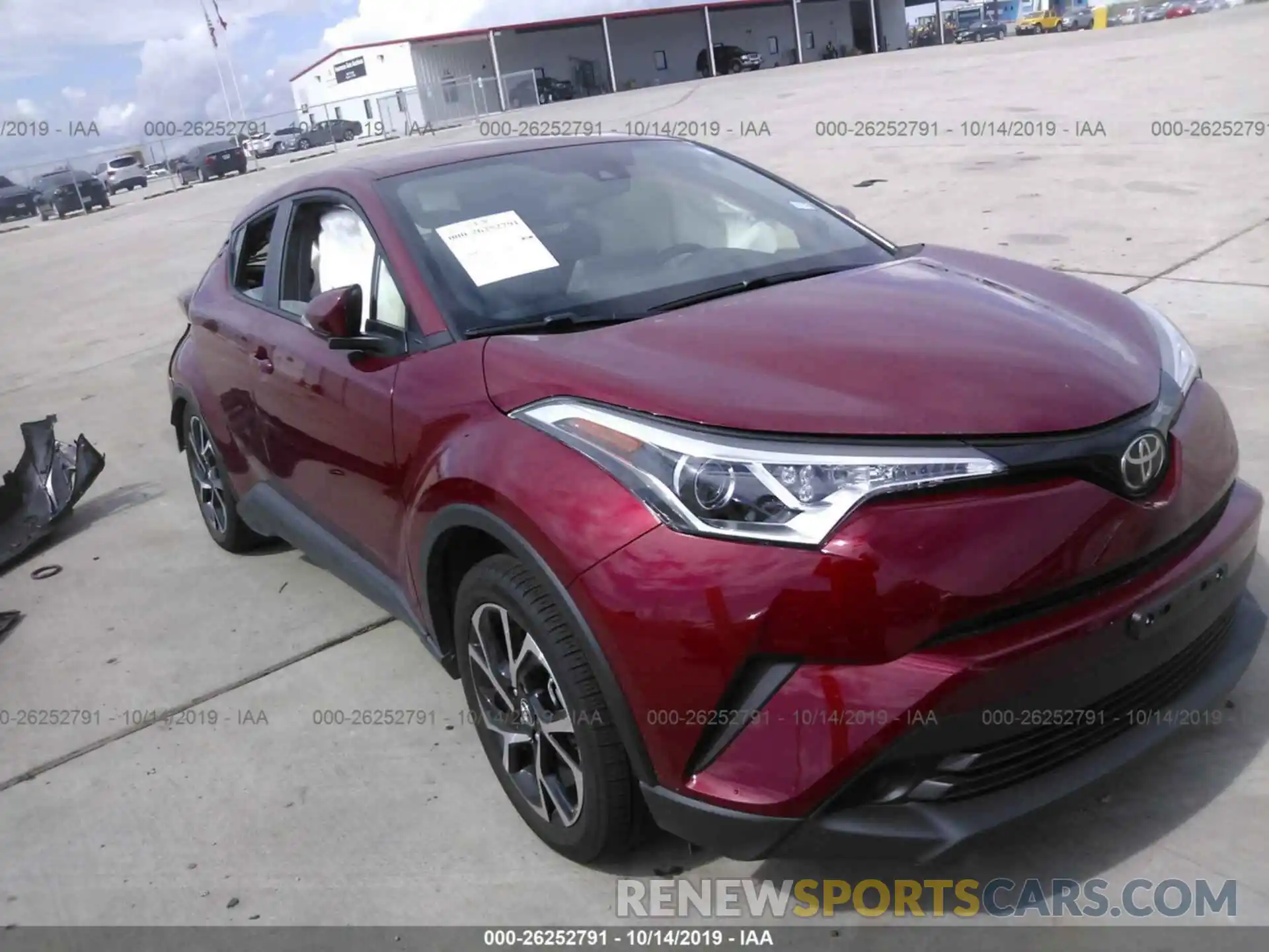 1 Photograph of a damaged car JTNKHMBX7K1028308 TOYOTA C-HR 2019