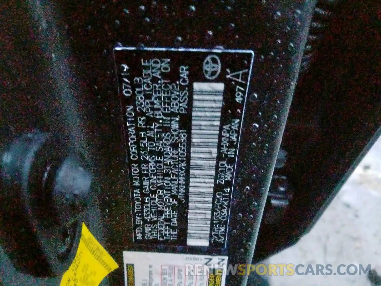 10 Photograph of a damaged car JTNKHMBX7K1055881 TOYOTA C-HR 2019