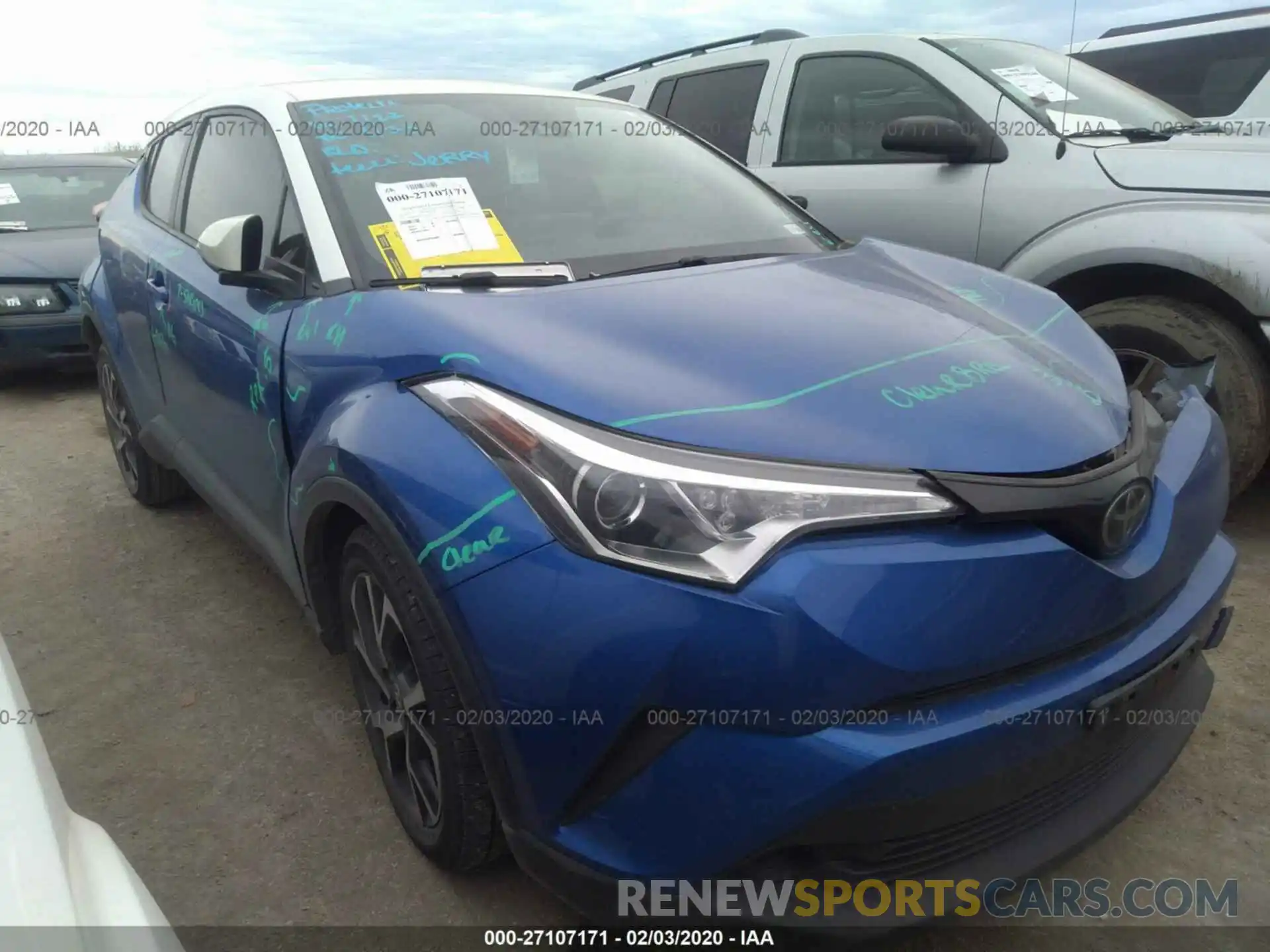 1 Photograph of a damaged car JTNKHMBX8K1016281 TOYOTA C-HR 2019