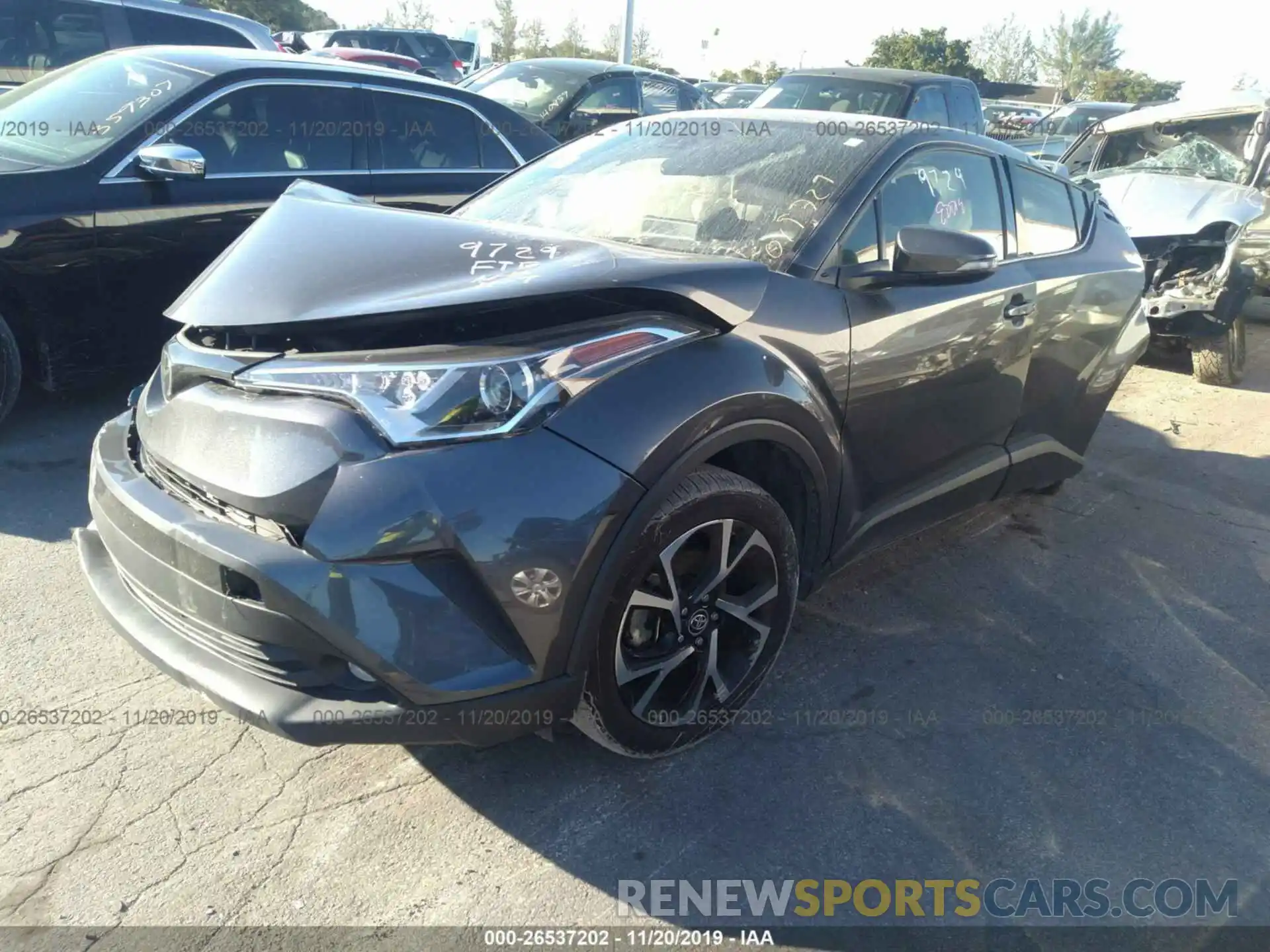 2 Photograph of a damaged car JTNKHMBX8K1019729 TOYOTA C-HR 2019