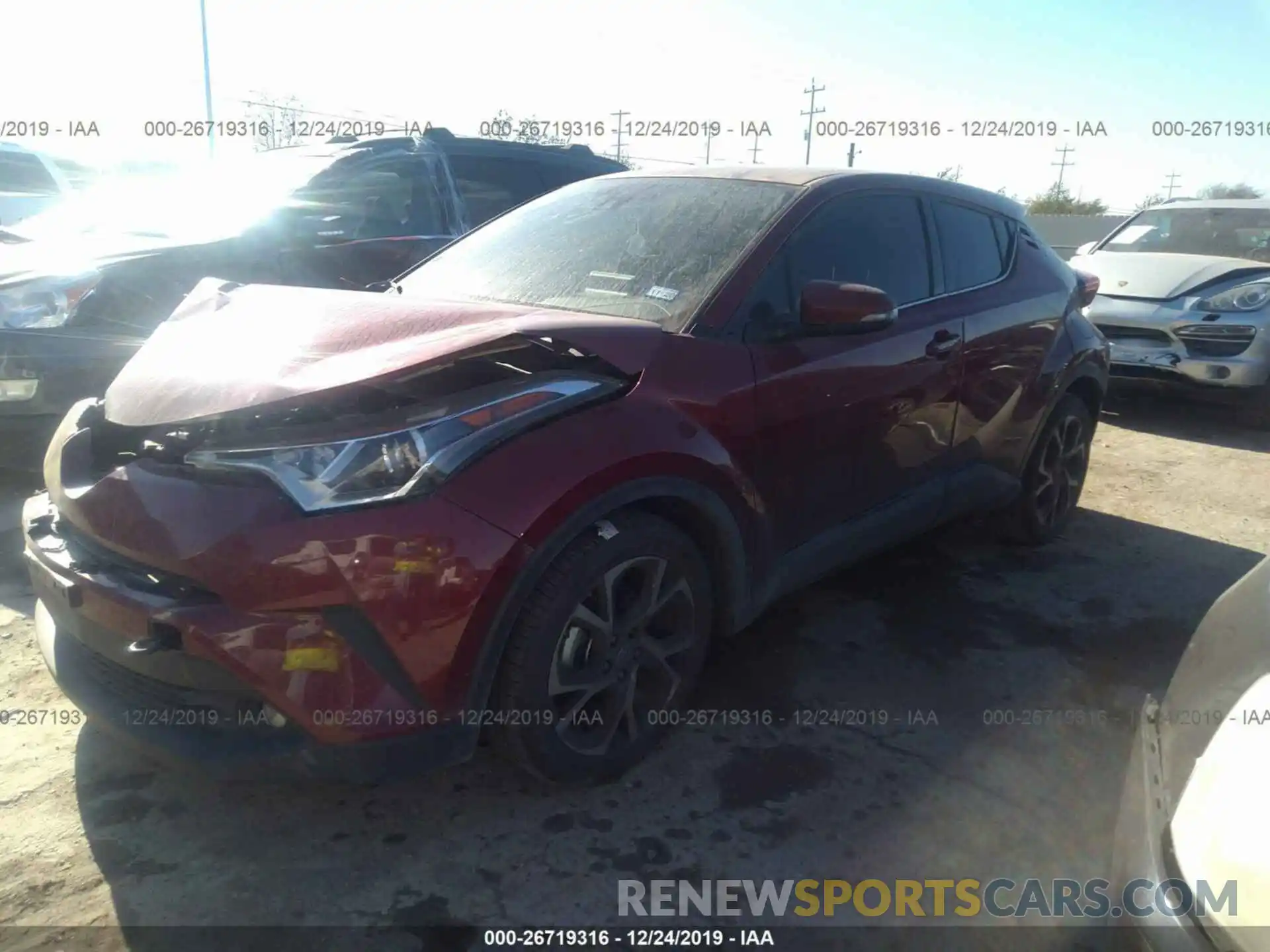 2 Фотография поврежденного автомобиля JTNKHMBX8K1022503 TOYOTA C-HR 2019