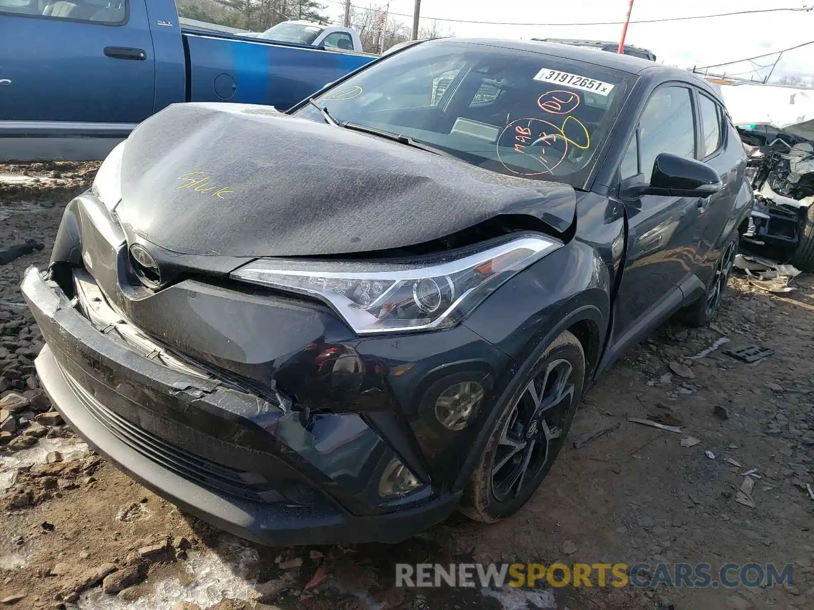 2 Photograph of a damaged car JTNKHMBX8K1035574 TOYOTA C-HR 2019