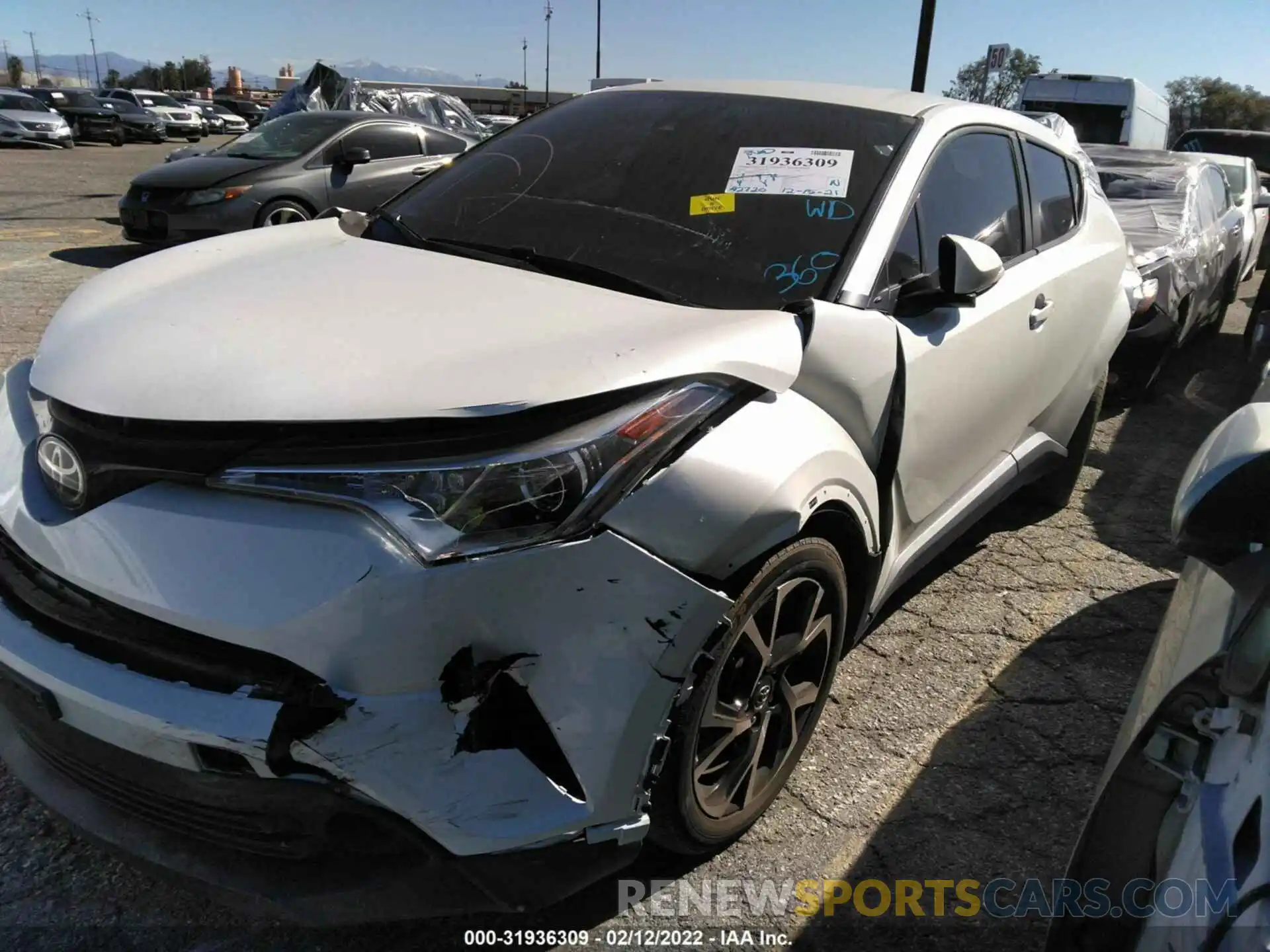 2 Photograph of a damaged car JTNKHMBX9K1041223 TOYOTA C-HR 2019