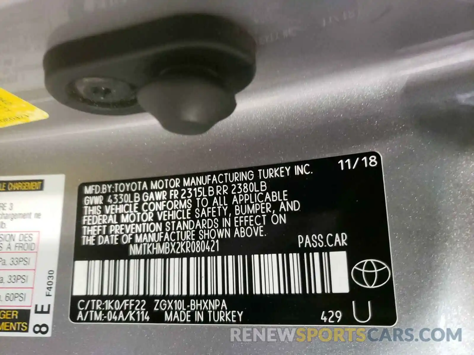 10 Photograph of a damaged car NMTKHMBX2KR080421 TOYOTA C-HR 2019