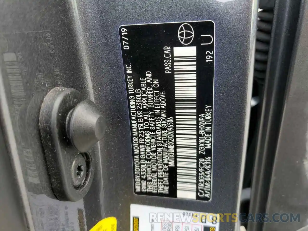 14 Фотография поврежденного автомобиля NMTKHMBX2KR096506 TOYOTA C-HR 2019