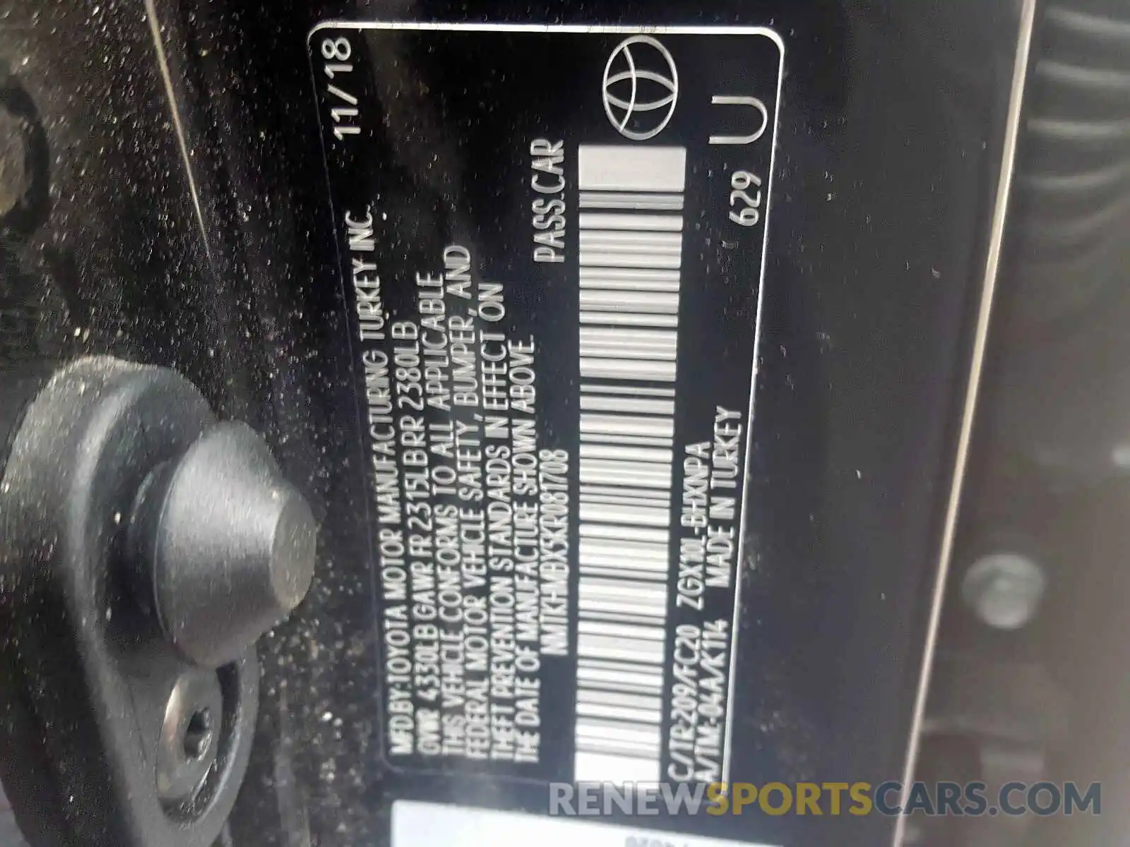 10 Photograph of a damaged car NMTKHMBX5KR081708 TOYOTA C-HR 2019