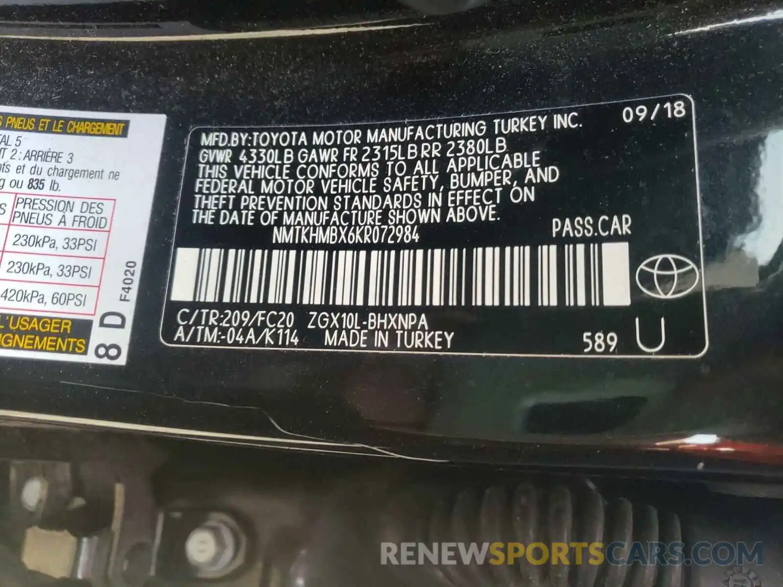 10 Фотография поврежденного автомобиля NMTKHMBX6KR072984 TOYOTA C-HR 2019